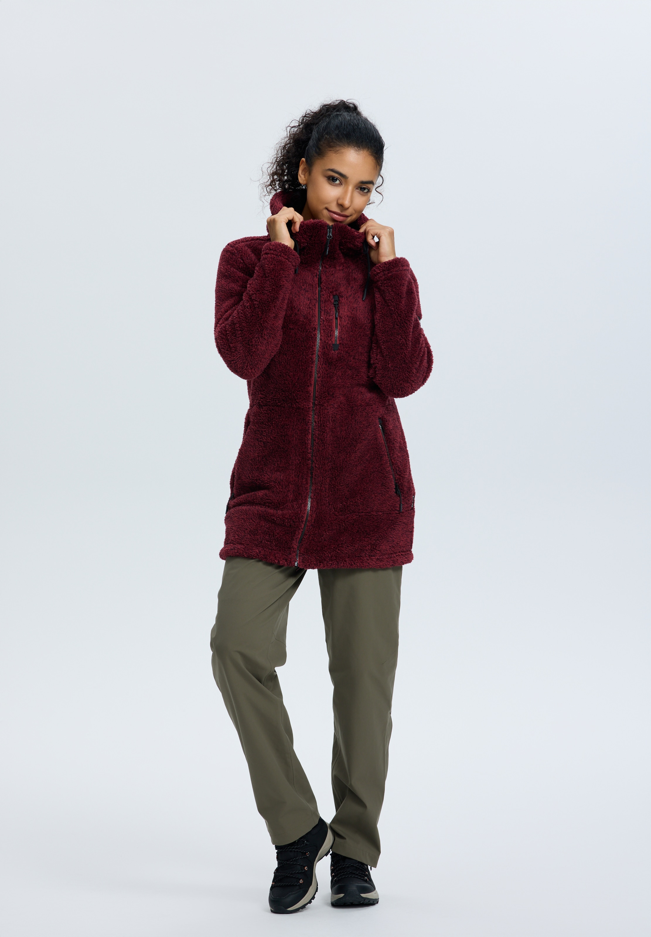 Icepeak Fleecejacke »ICEPEAK CHELLES« 1 Stk. tlg. mit verstellbarer Kapuze, schnell trocknendes Material