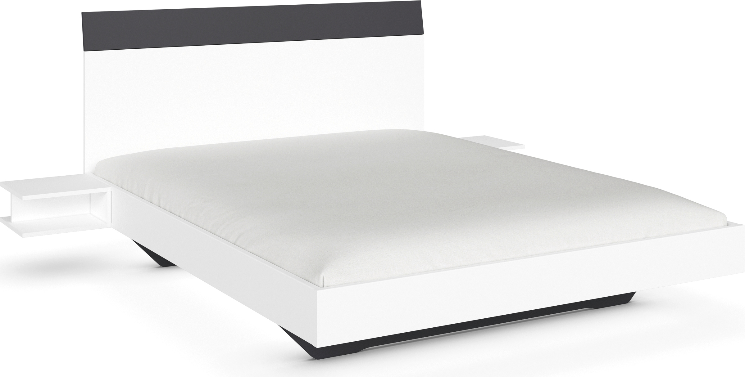 Rauch Bettanlage »Monza« in schwebender Optik und hohem Bettkopfteil sowie 2 Nachttische in weiß, Größe B/H/T: 235 cm x 99 cm