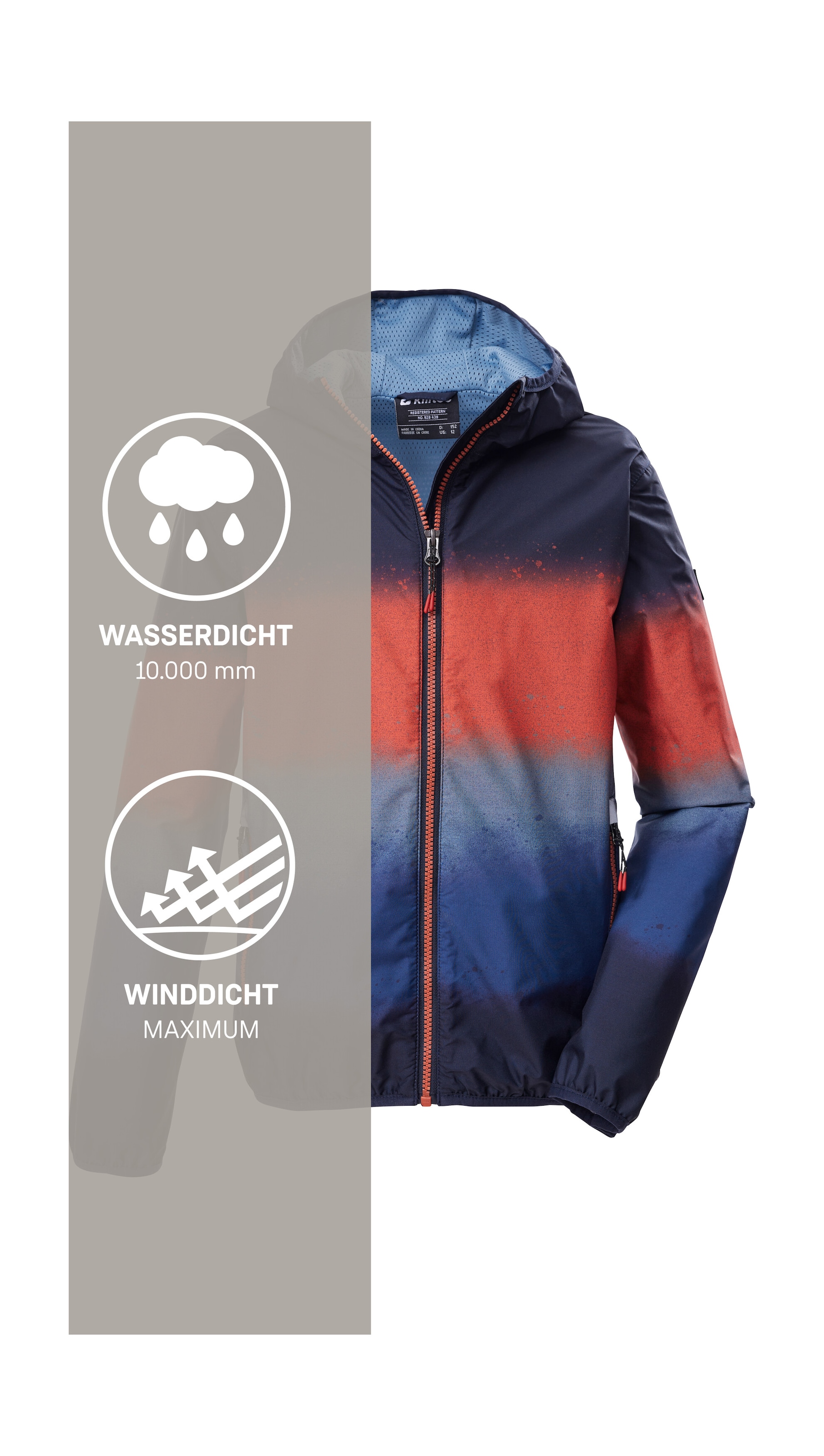 Killtec Funktionsjacke »KOS 144 BYS JCKT« Wind- und wasserdichte Jungenjacke mit Farbverlauf-Print