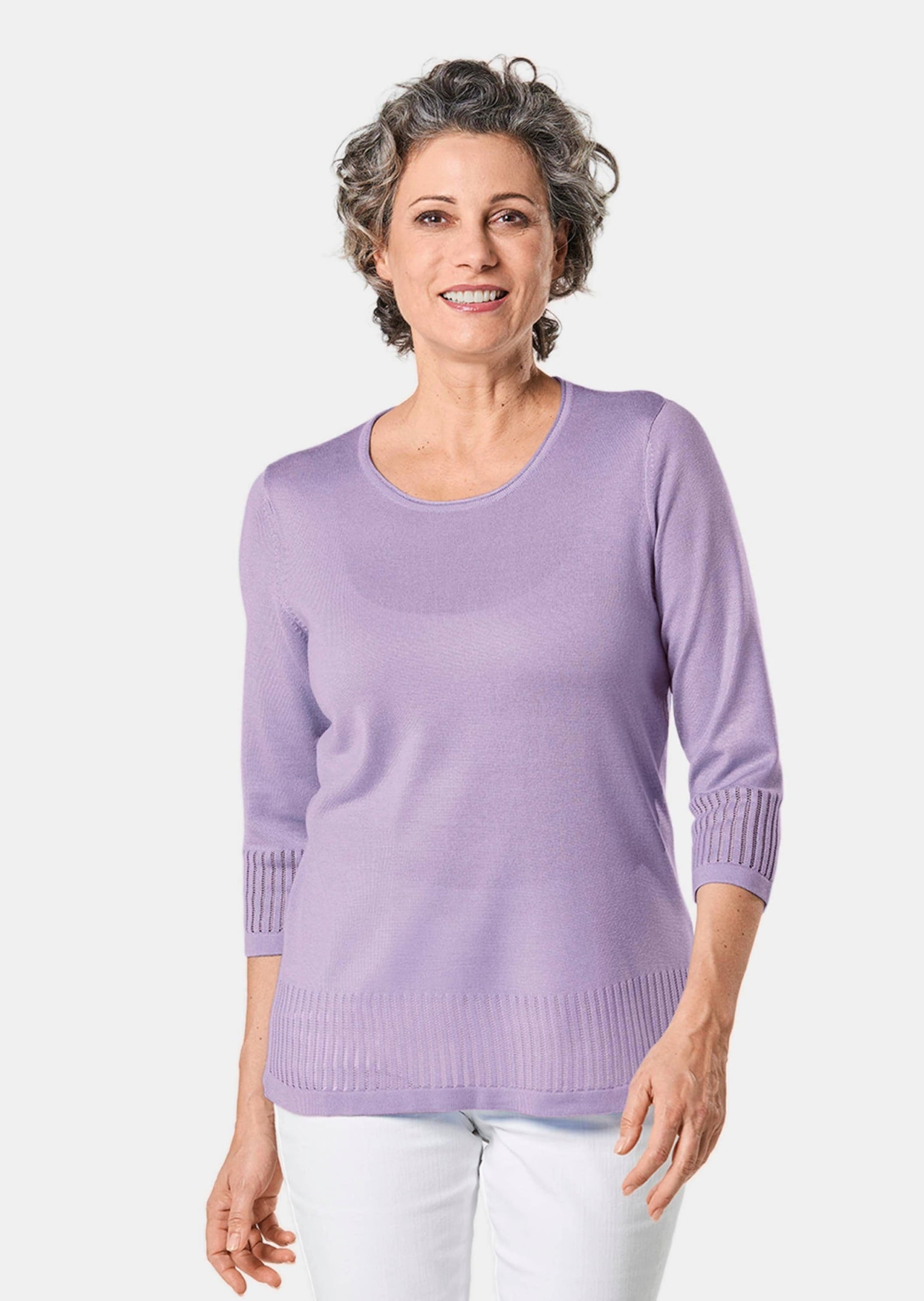 GOLDNER 3/4 Arm-Pullover »Pullover Gepflegter Ajour-Pullover mit femininen Durchbrüchen«