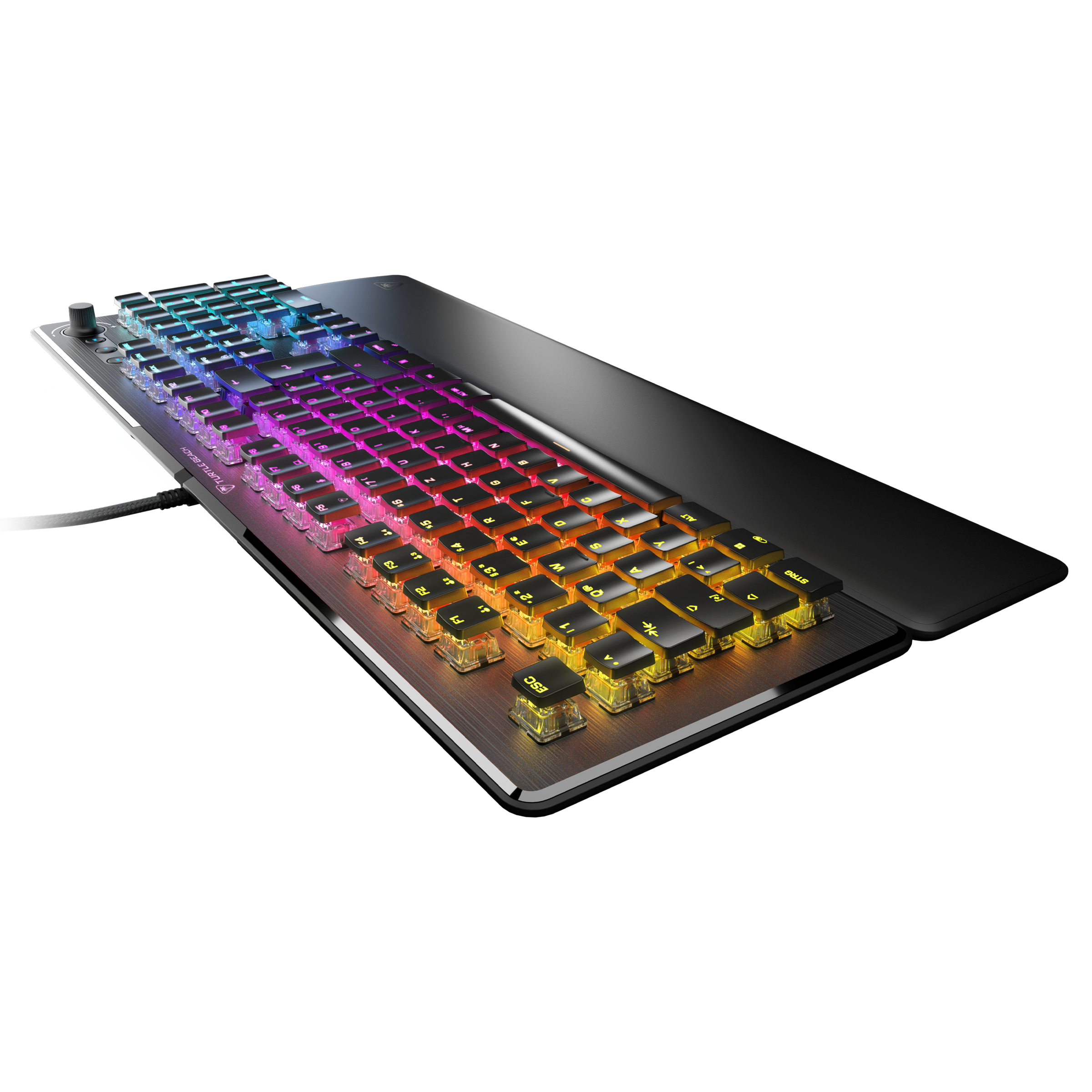 Turtle Beach Gaming-Tastatur »Vulcan II, Linear«, (Lautstärkeregler-Funktionstasten-Profil-Speicher-Ziffernblock-verstellbare Füße-Handgelenkauflage), Linear