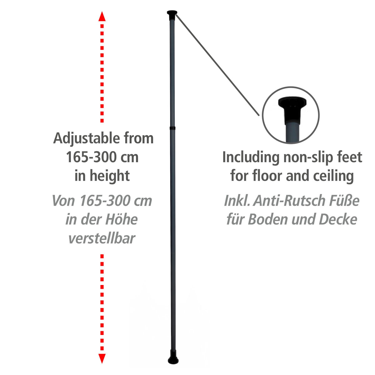 WENKO Klemmstange »Herkules«, ausziehbar, verstellbar bis 300 cm