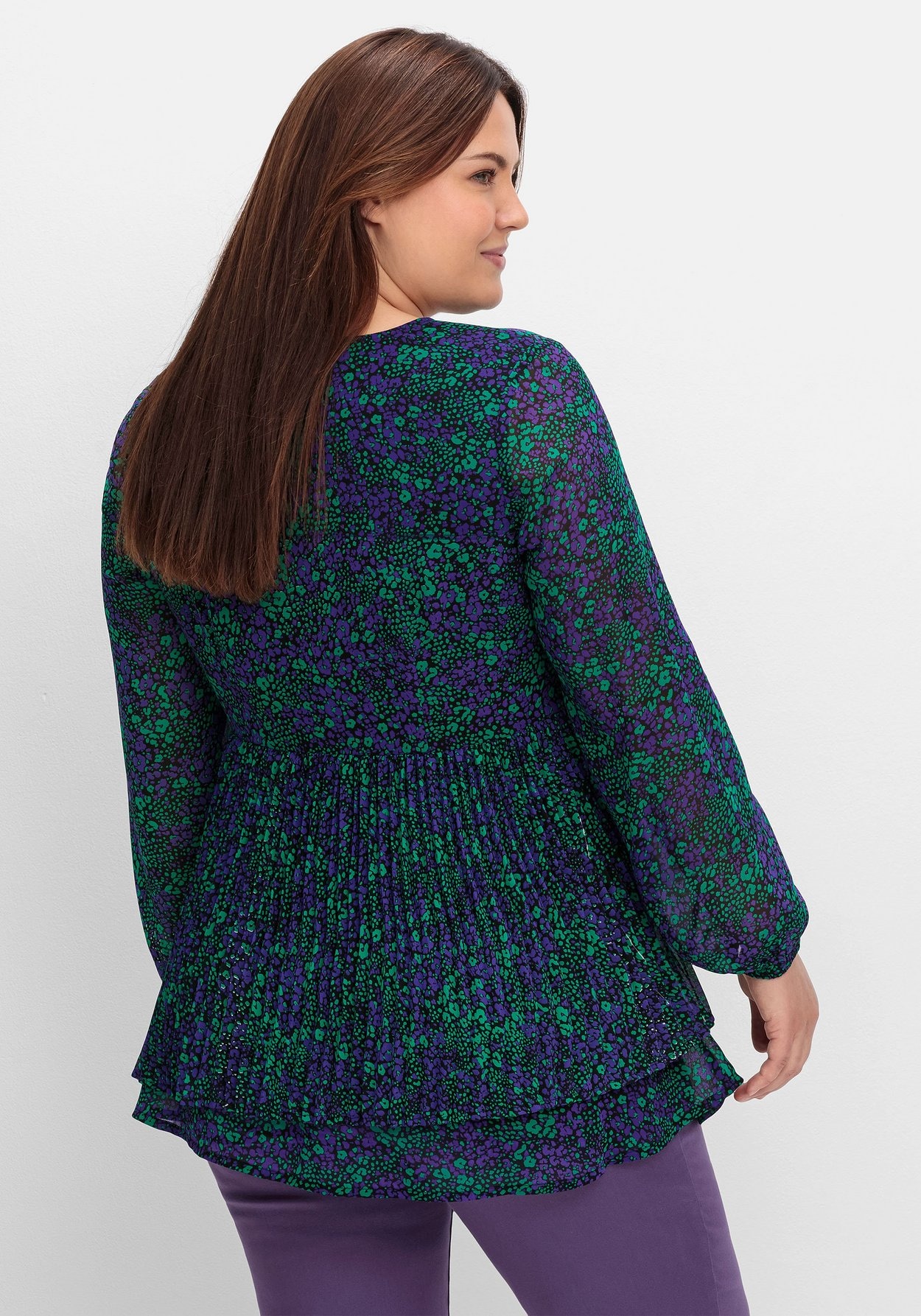 Sheego Tunika »Bedruckte Chiffontunika aus Chiffon, mit Futter«