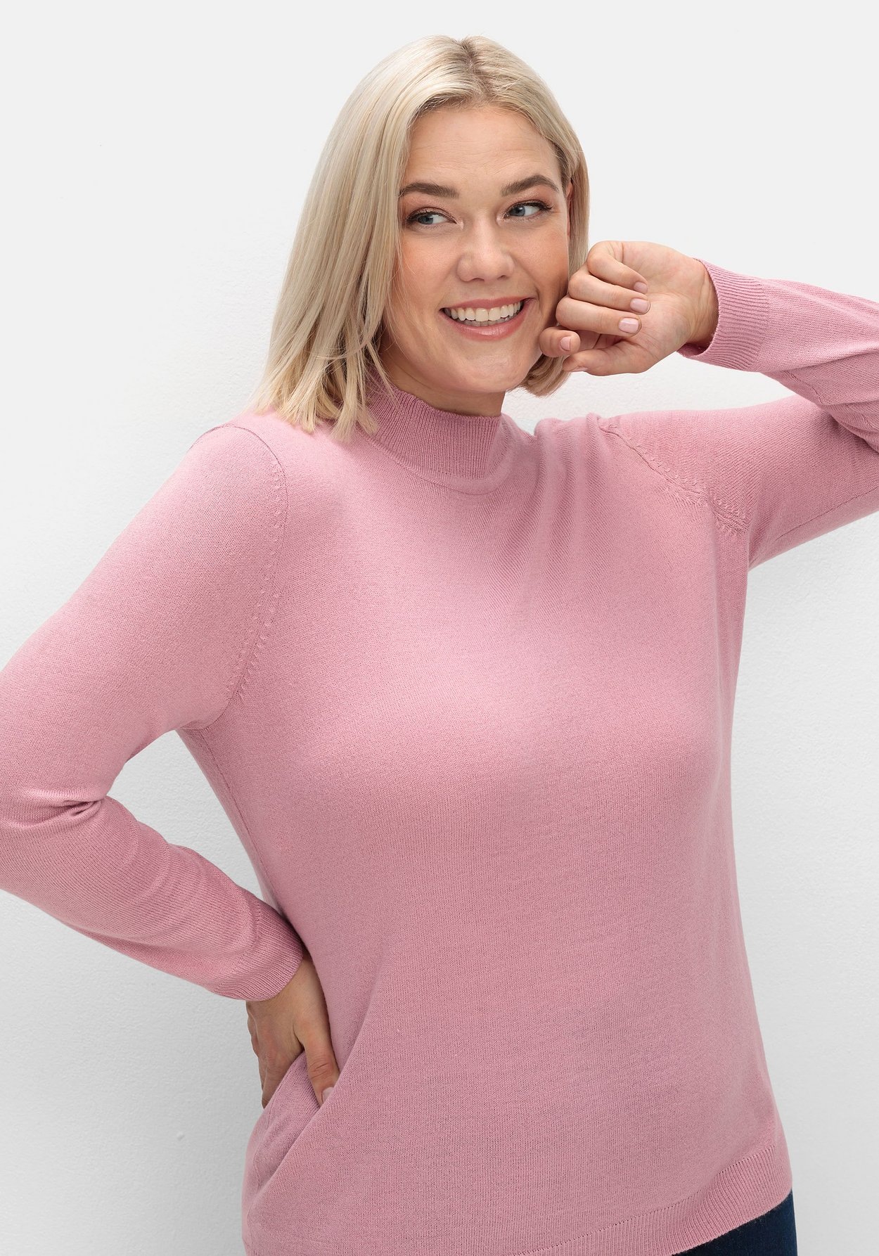 Sheego Stehkragenpullover »Pullover in weicher Qualität«