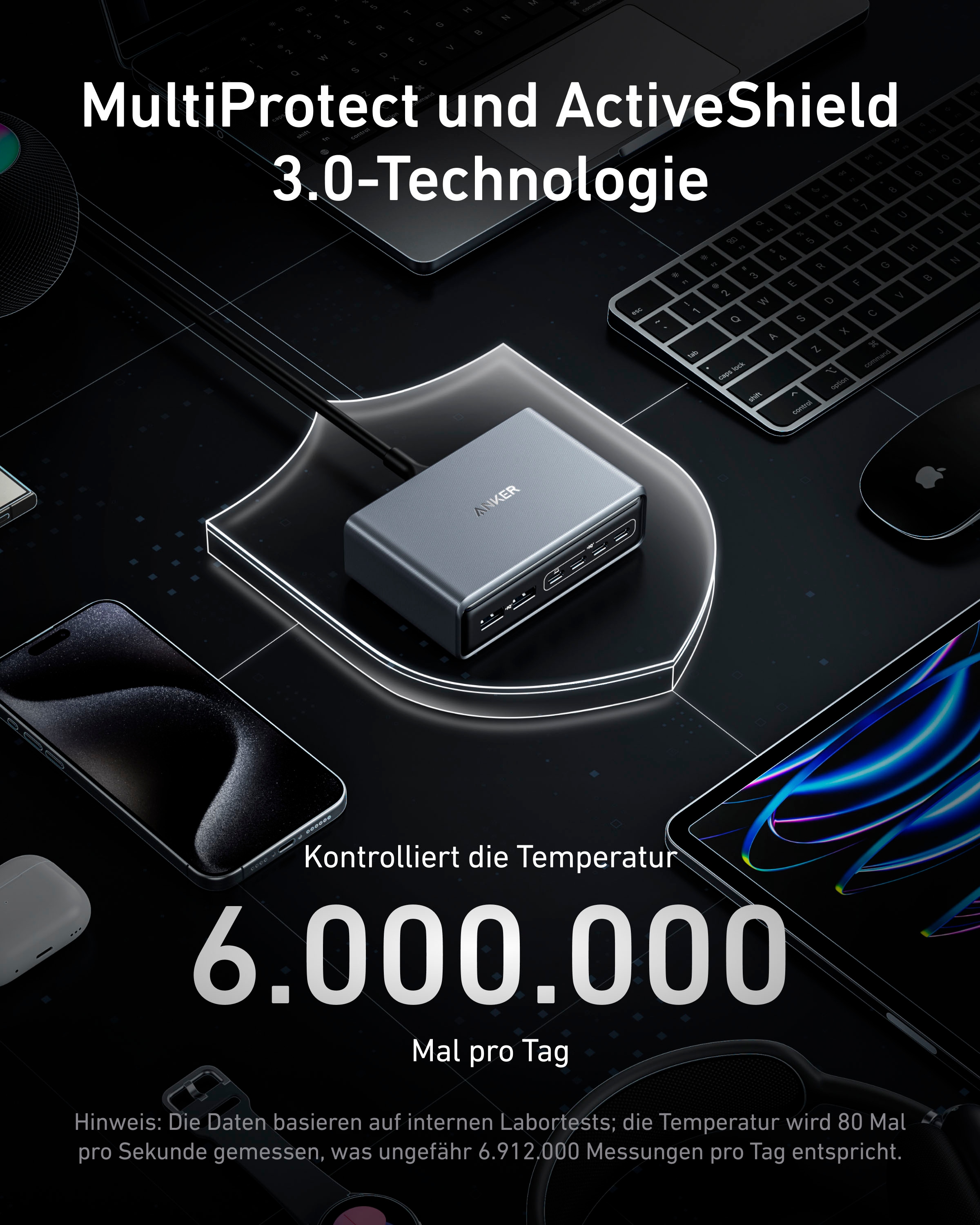 Anker USB-Ladegerät »Prime (200W, 6 Ports, GaN)«