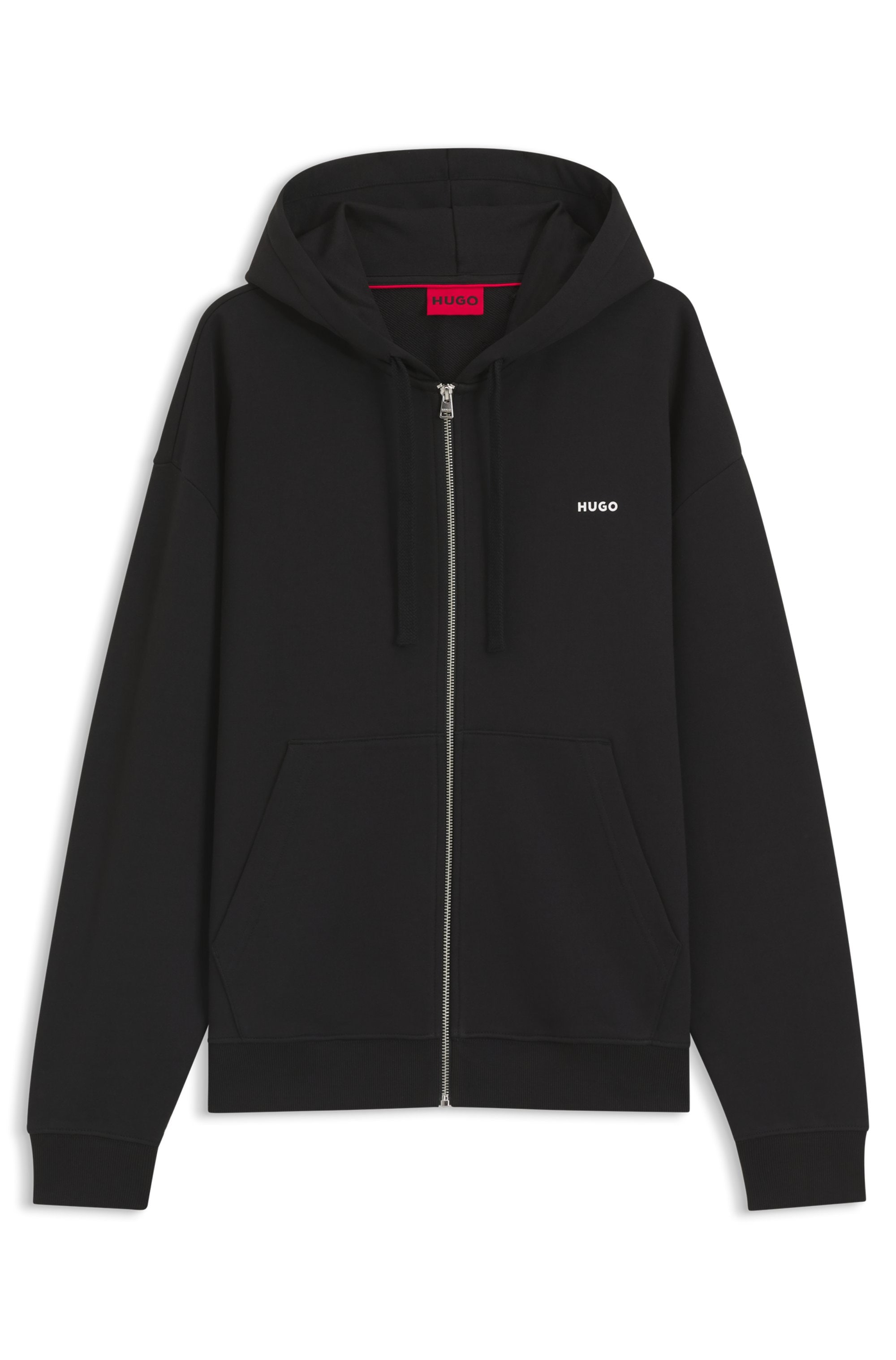 HUGO Kapuzensweatjacke Relaxed Fit, Kapuze, Taschen