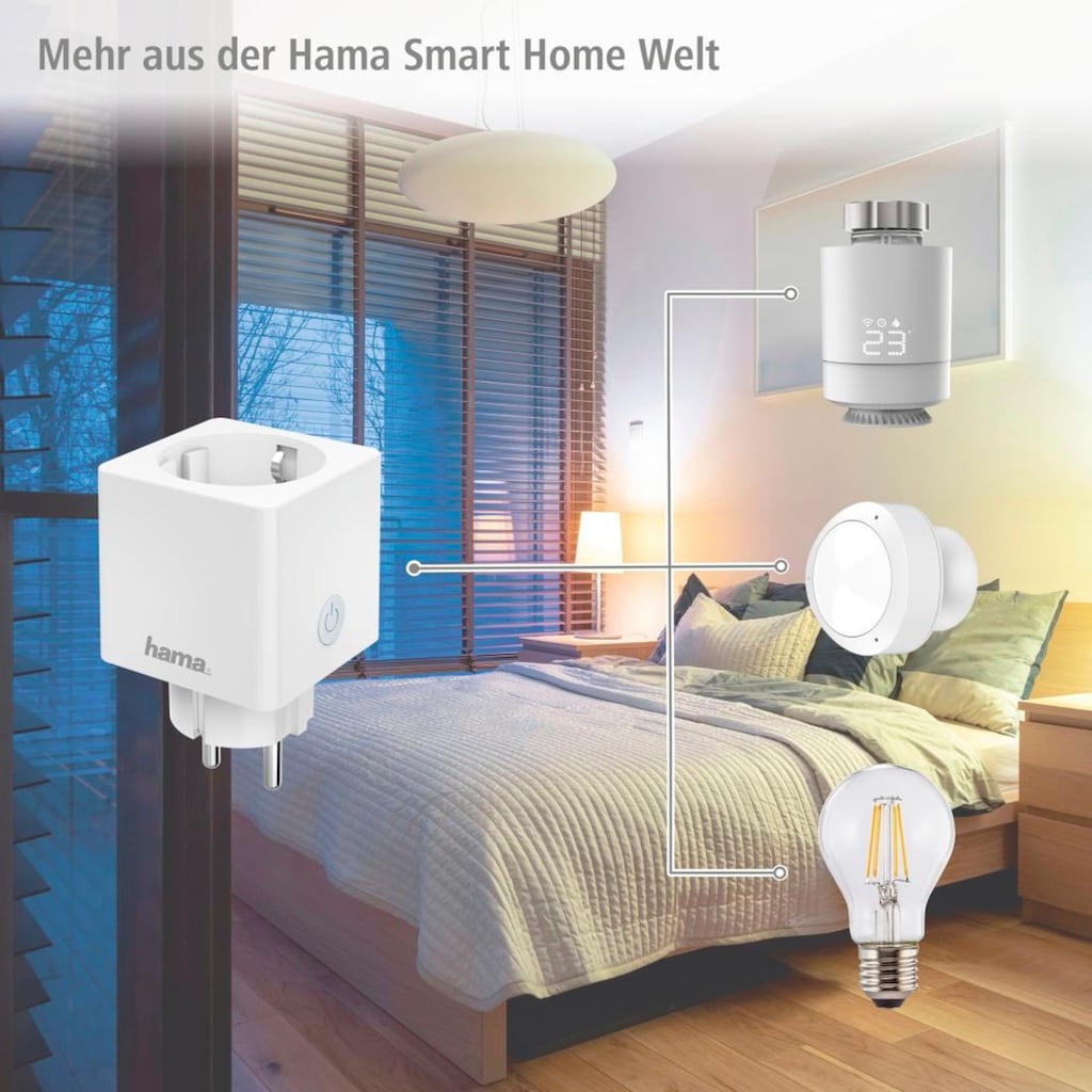 Hama WLAN-Steckdose »WLAN Steckdose Mini Verbrauchsmesser o.Hub App-Sprachsteuerung 3.680W«