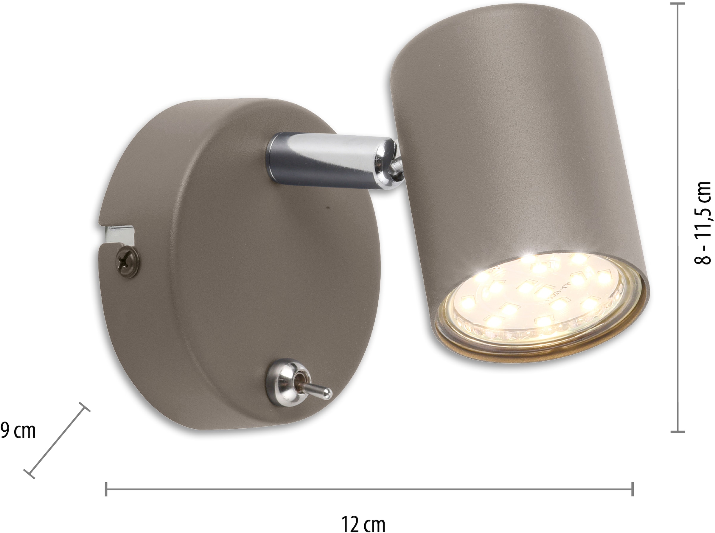 my home LED Wandleuchte »Maci«, 1 flammig, Leuchtmittel GU10 | Leuchtmittel wechselbar, LED Wandlampe, dreh- und schwenkbarer Spot, Wandspot Wandstrahler