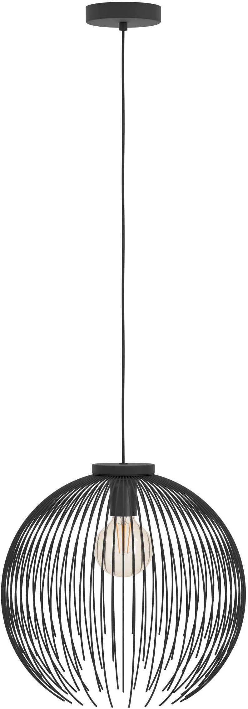EGLO Hängeleuchte »Venezuela Hängelampe, Pendelleuchte, Esszimmerlampe, Metall, E27« E27 1 Stk. Hängeleuchte - H110 x Ø40 cm - schwarz - 1X40W exkl.