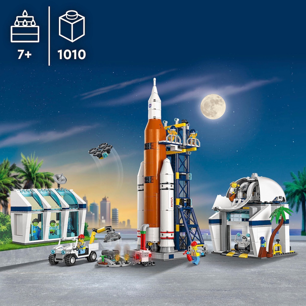 LEGO® Konstruktionsspielsteine »Raumfahrtzentrum (60351), LEGO® City«, (1010 St.), mit Licht; Made in Europe