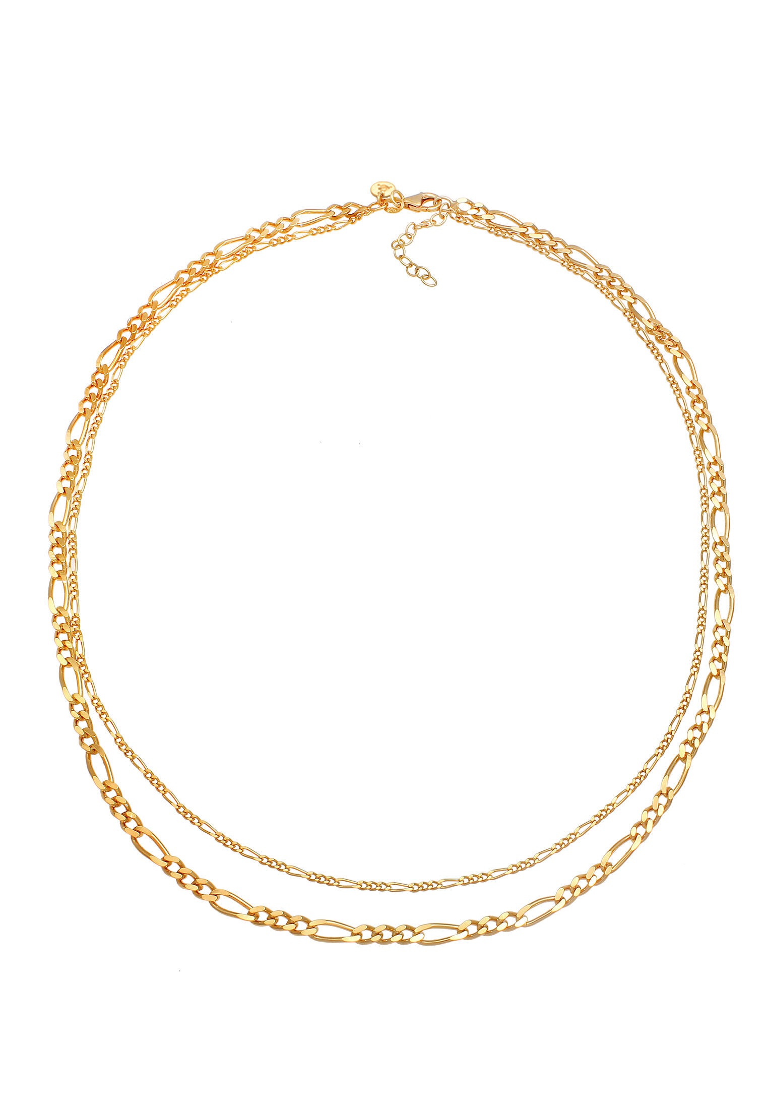 Elli Premium Silberkette »Halskette Figaro Layer Kette Basic 925 Silber«