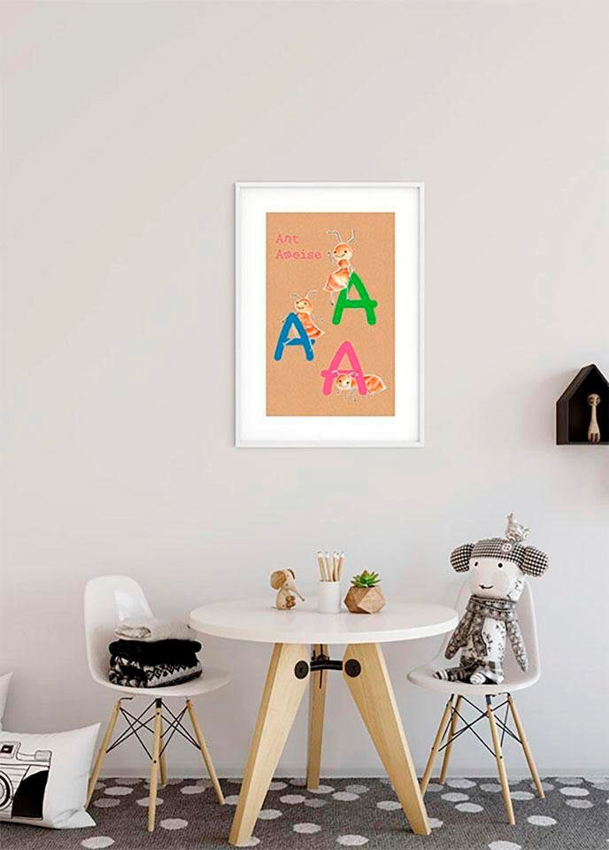 Komar Poster »ABC Animal A«, Buchstaben, (1 St.), Kinderzimmer, Schlafzimmer, Wohnzimmer