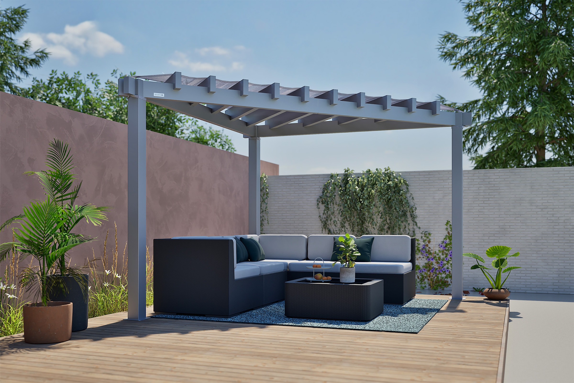 Sojag Pavillon »Lima 1010 Lichtgrau« 293,3x293,3x242,6cm
