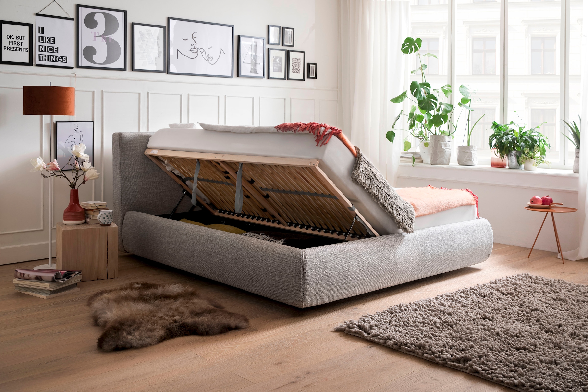 meise.möbel Polsterbett »Atesio« Wahlweise mit Lattenrost, Matratze und Bettkasten