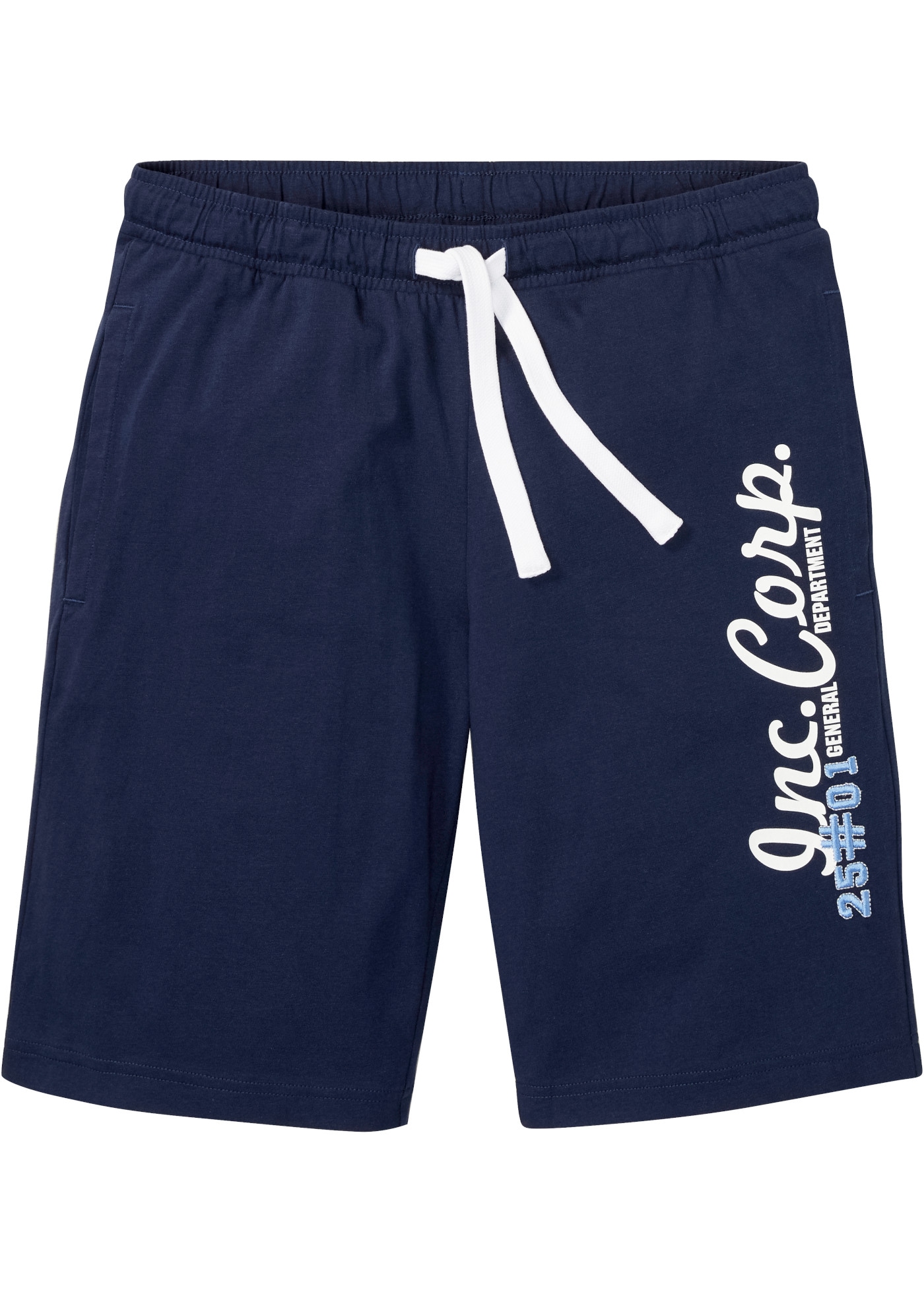 bonprix Bermudas  aus Baumwolle, mit Kordeln in Kontrastfarbe, Regular Fit