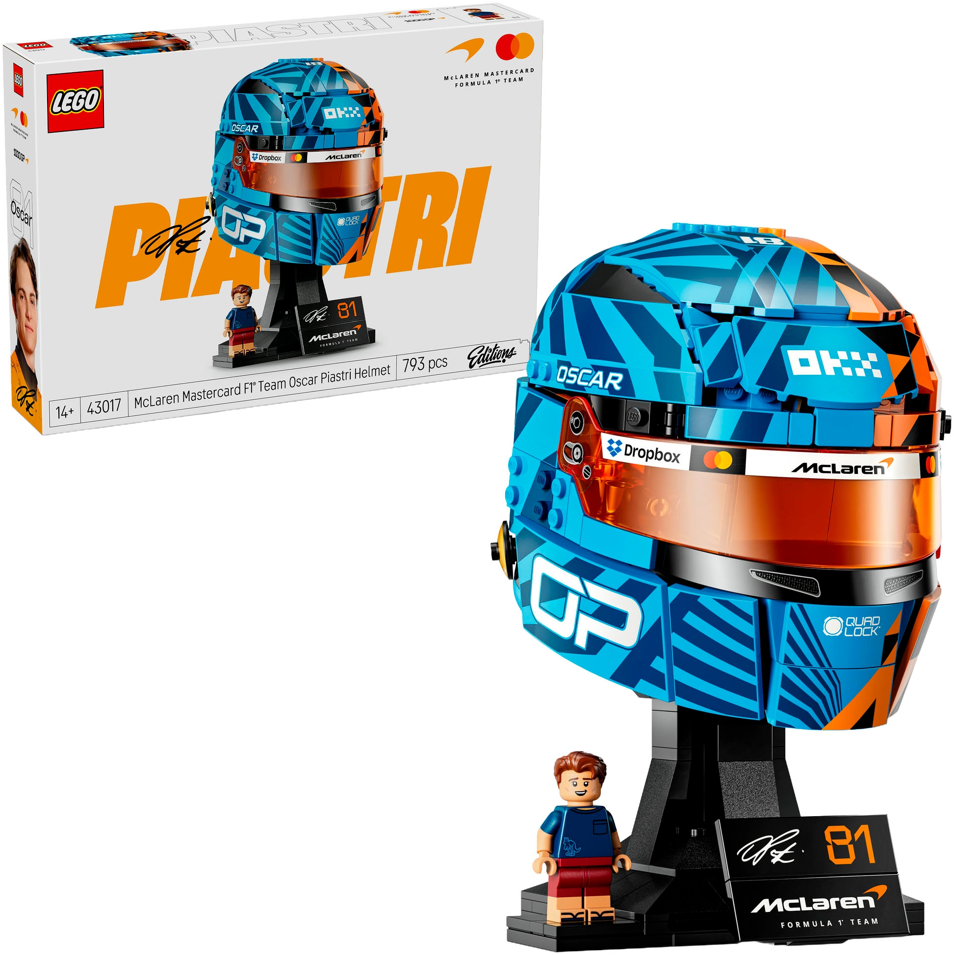 LEGO® Konstruktionsspielsteine »McLaren Mastercard F1® Team Oscar Piastri Helm (43017)« LEGO Editions Formular 1