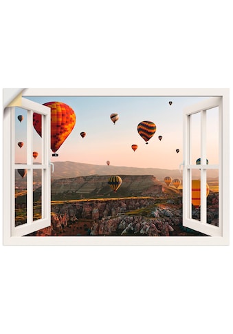 Wandbild »Fensterblick Kappadokien Ballonfahrt«, Ballonfahren, (1 St.), als Poster,...