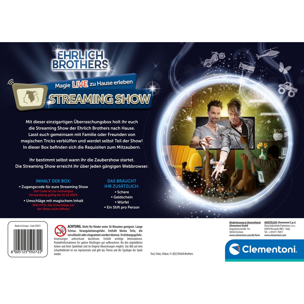 Clementoni® Zauberkasten »Ehrlich Brothers, Streaming Show«, Made in Europe