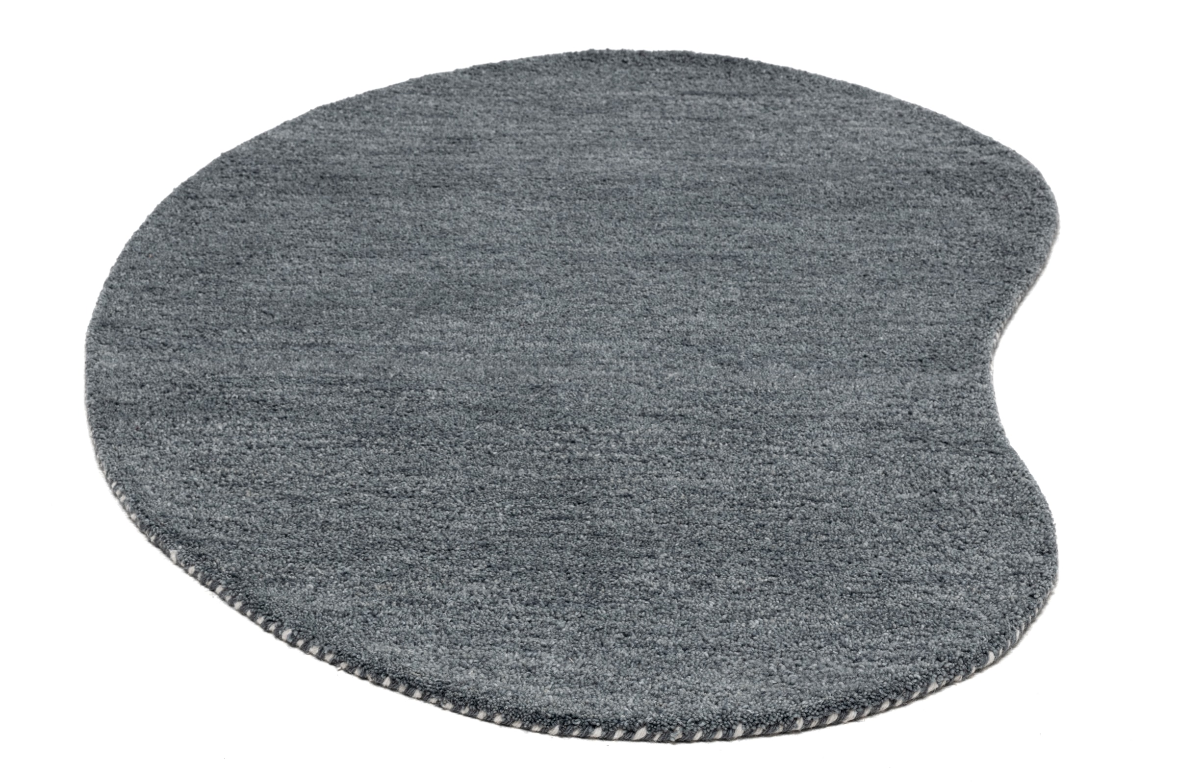 THEKO Wollteppich »Gabbeh Uni, Handweb Teppich, meliert, reine Wolle, handgewebt«, oval, 14 mm Höhe, Schlafzimmer, Wohnzimmer, Esszimmer, auch als Läufer, eckig oder rund
