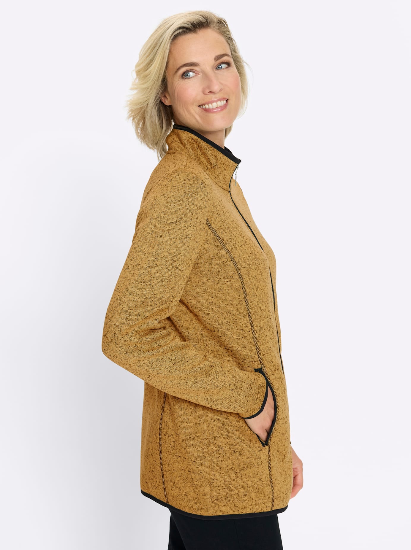 Classic Basics Strickfleecejacke ohne Kapuze