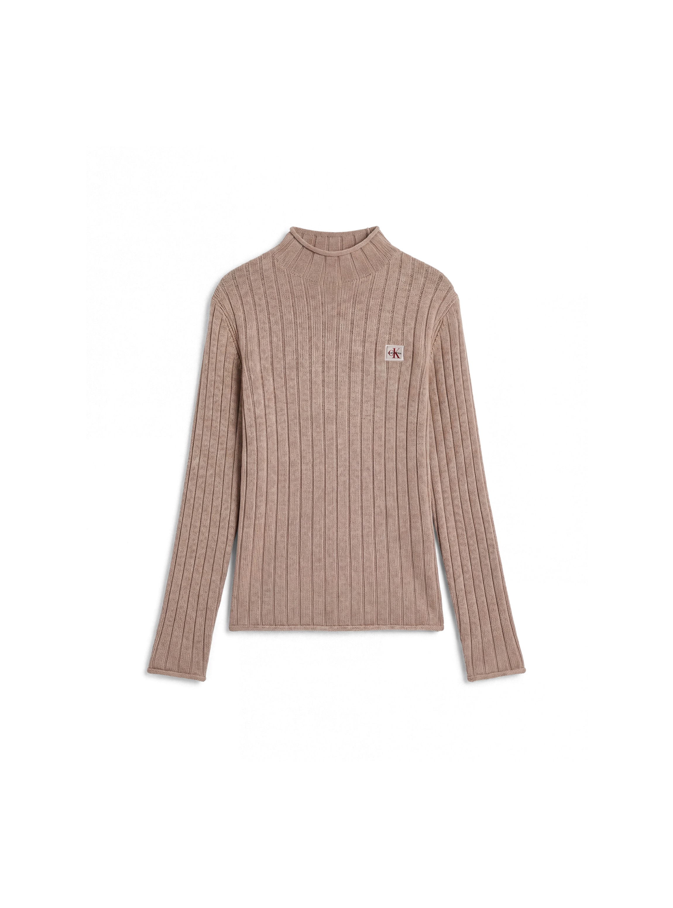 Calvin Klein Jeans Rollkragenpullover »WOVEN LABEL T-NECK SWEATER« Regular fit mit Stehkragen