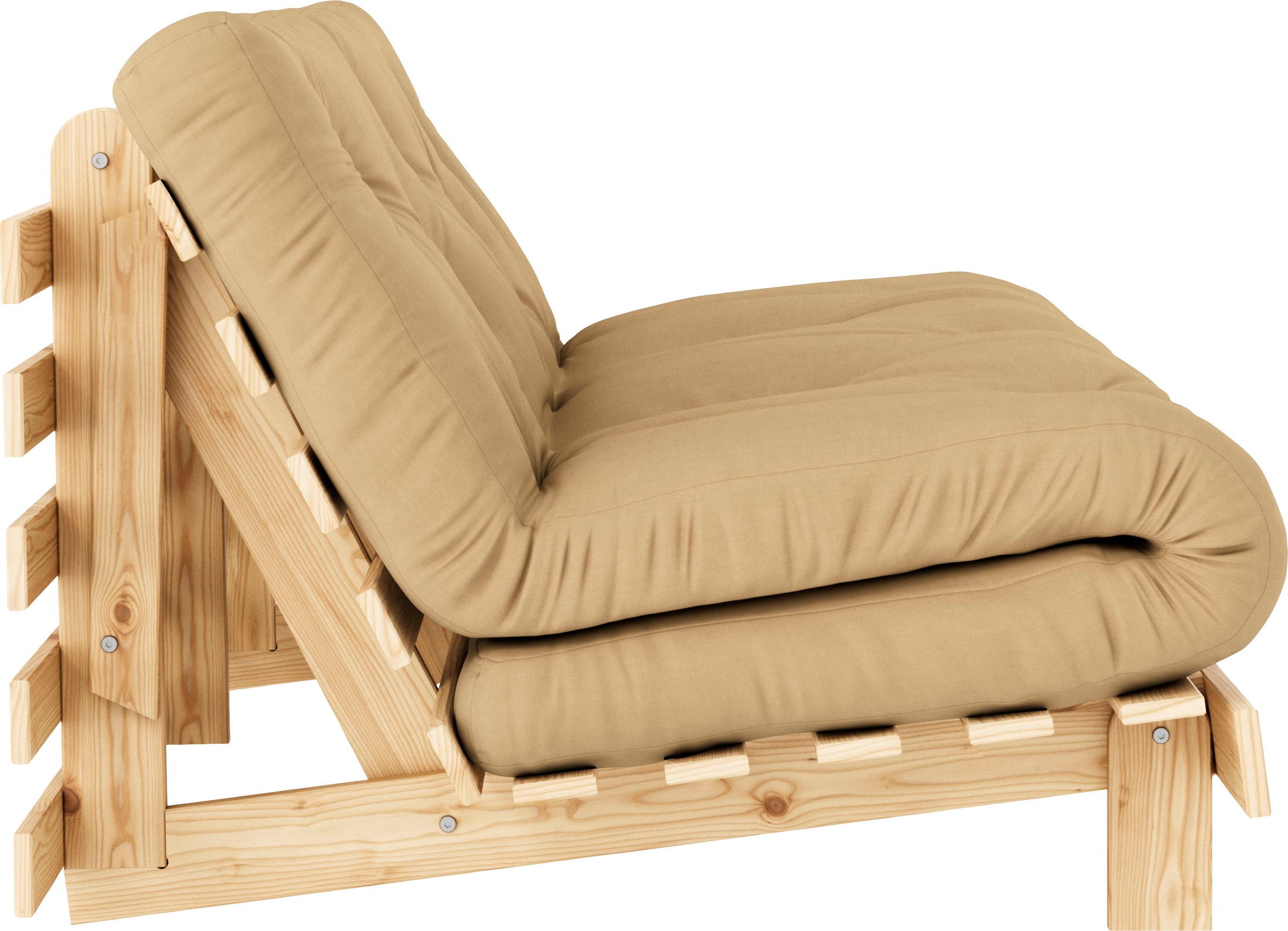 Karup Design Schlafsofa »Roots 160 Schlafsofa, Gästebett, Sofa mit Futonmatratze«, (2 St.), Inkl. Futonmatratze, Liegefläche 160x200 cm, FSC® zertifizierte Kiefer