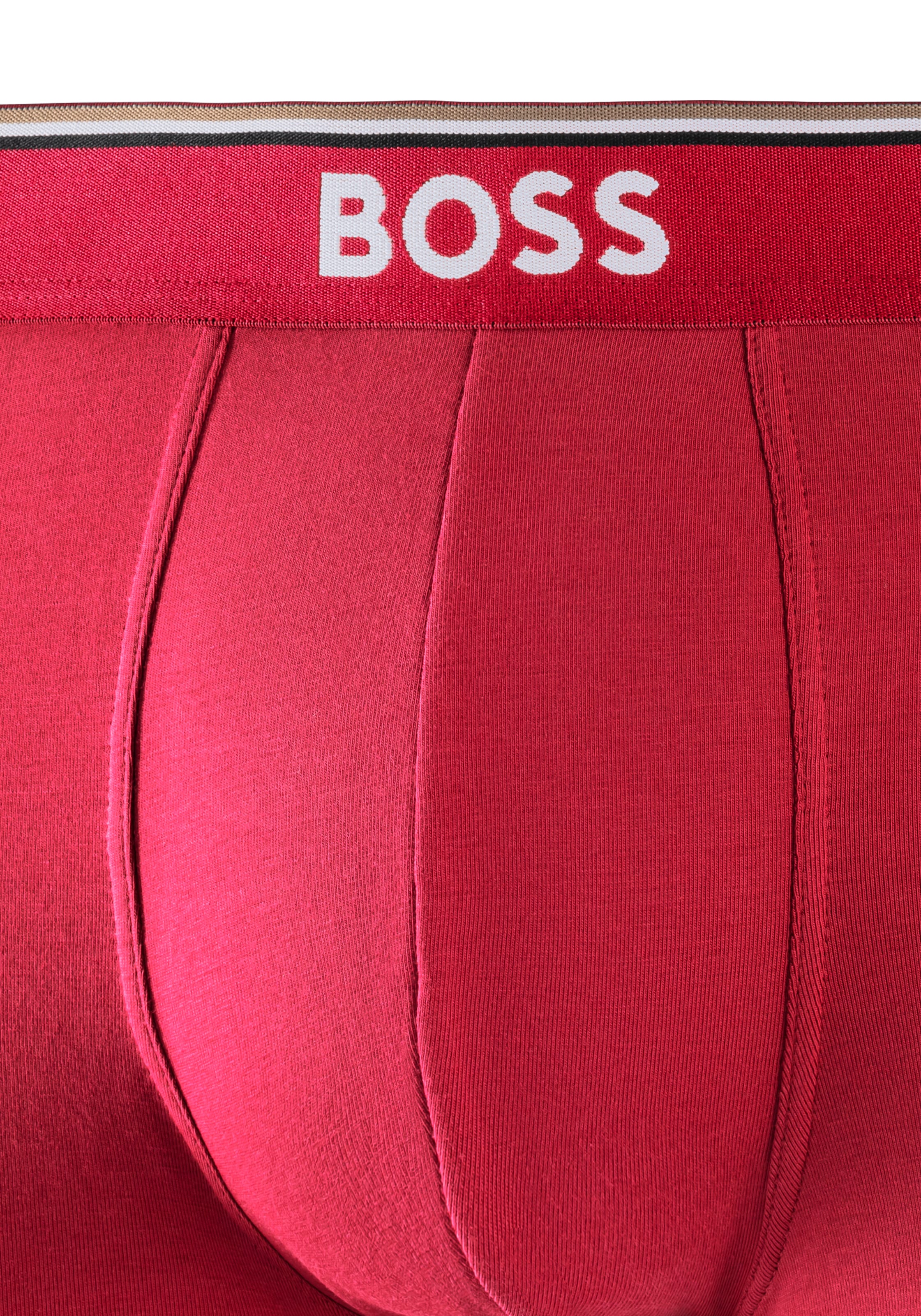 BOSS Langer Boxer »Boxer Brief 3P«, (Packung, 3er-Pack), mit farblich passendem Webbund