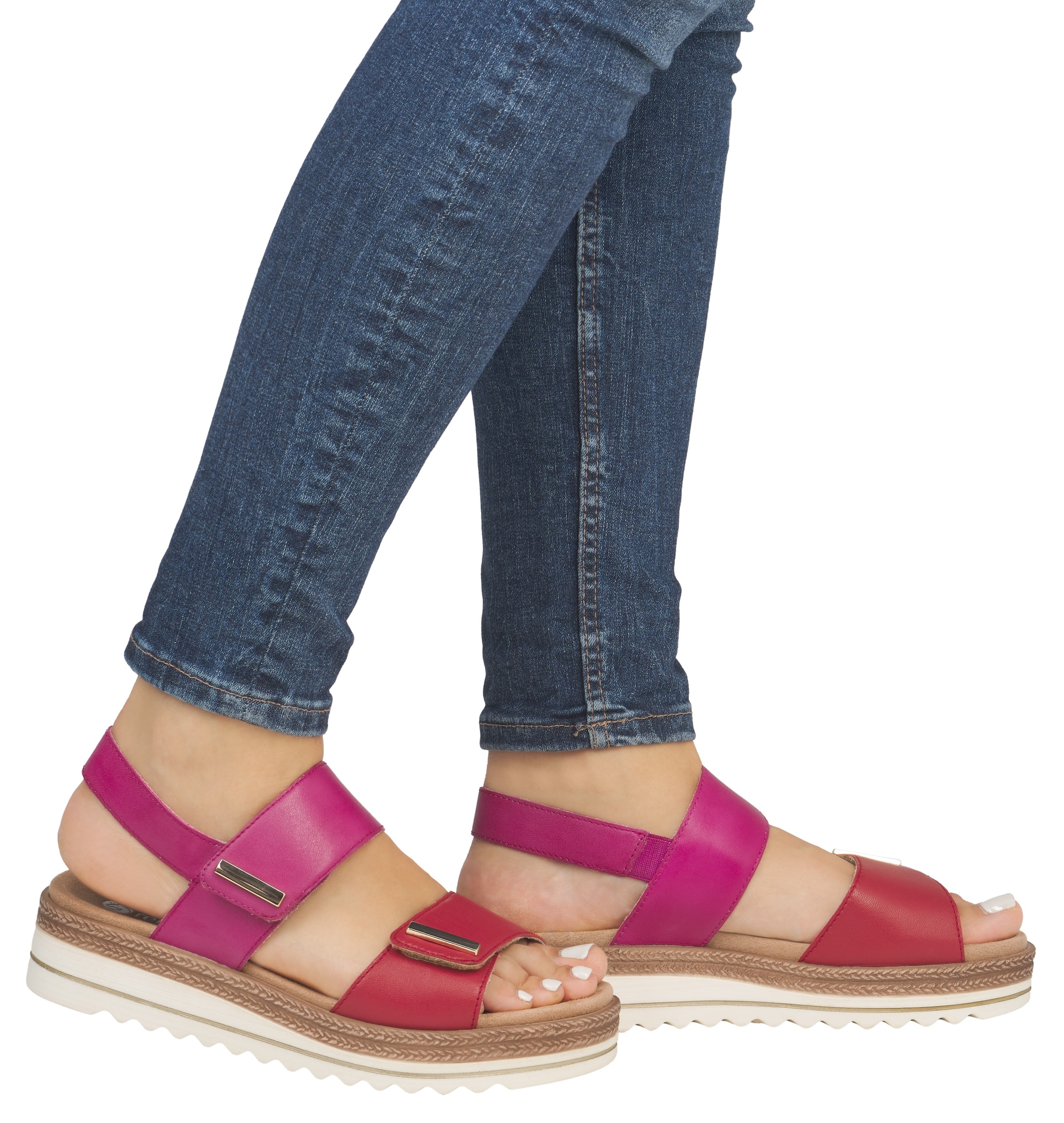 Remonte Keilsandalette, Riemchensandale, Bequemschuh mit Schmuckelementen