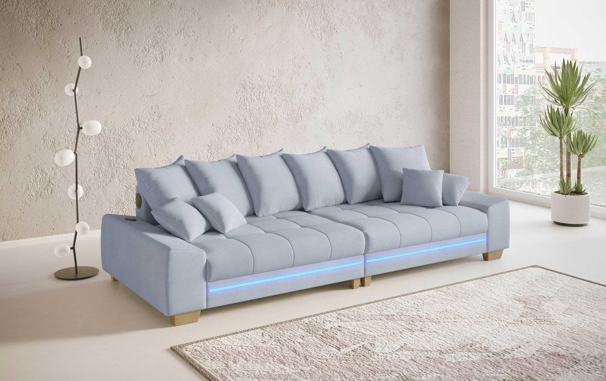 Mr. Couch Big-Sofa »Nikita II«, mit RGB-LED, Bluetooth-Soundsystem, Kaltschaum