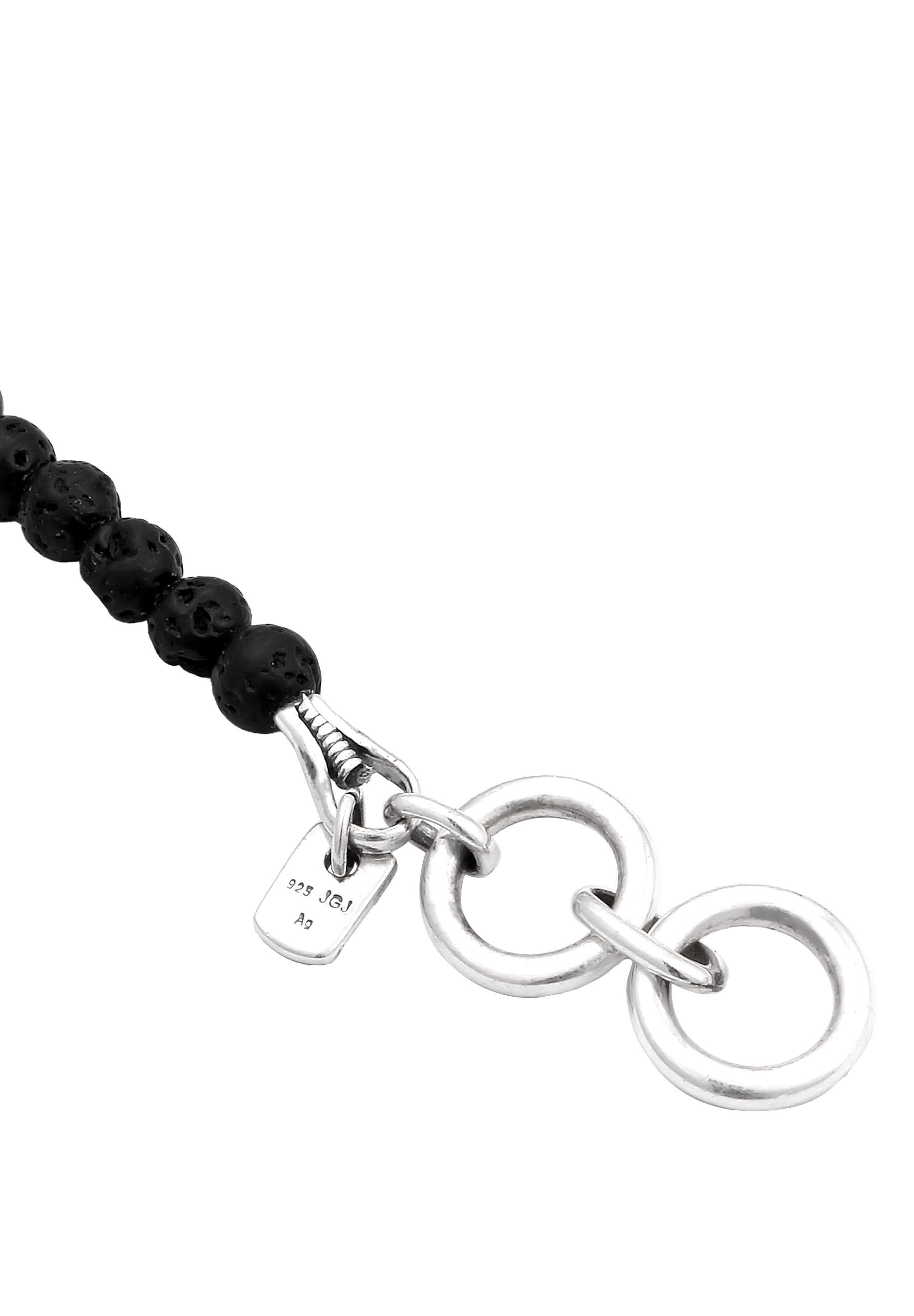 Kuzzoi Armkette »Armband Lavaperlen Schwarz 925 Sterling Silber«