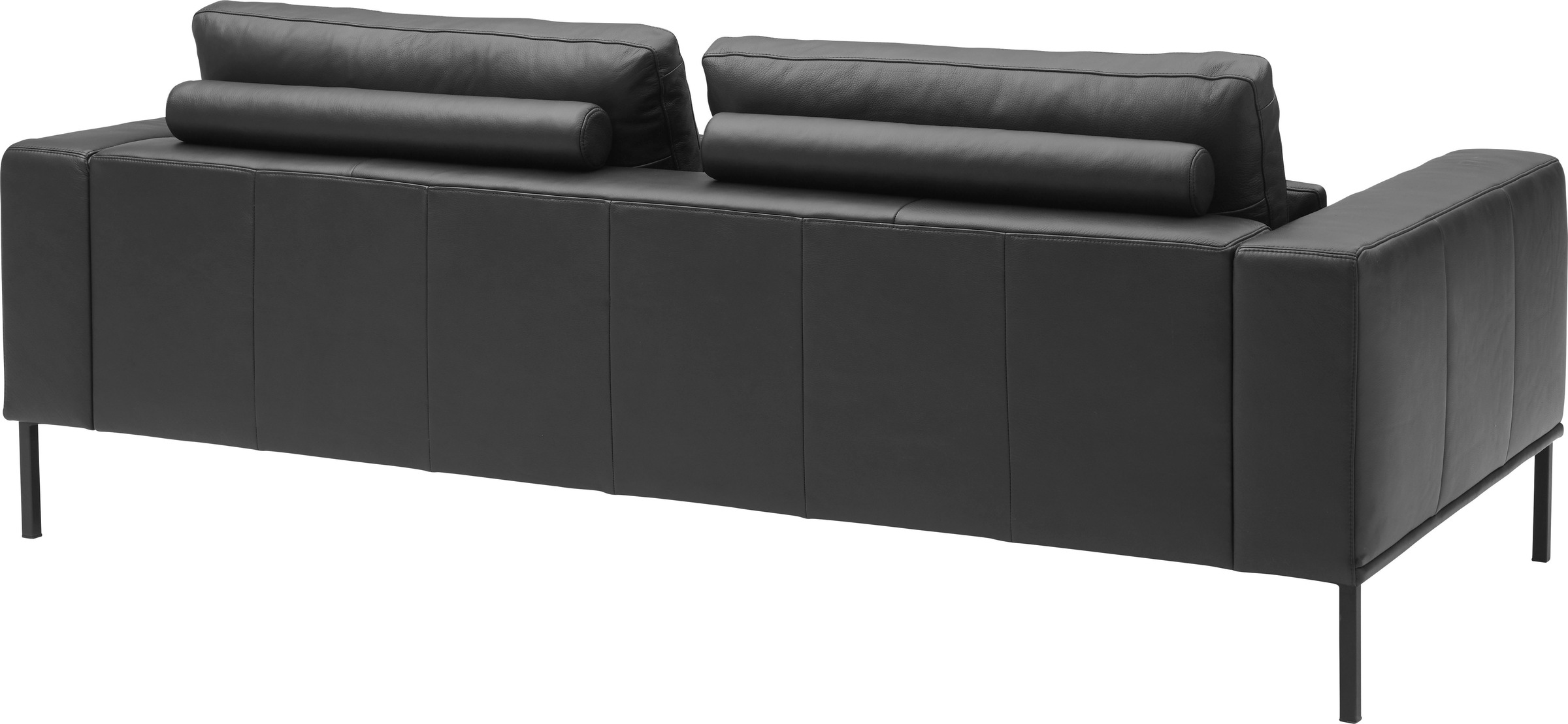 Musterring 2,5-Sitzer »JustB!PM100, 202 cm breit, aus hochwertigem Leder« wahlweise mit Nierenkissen und mot. Sitzauszug, Metallfuß in schwarz