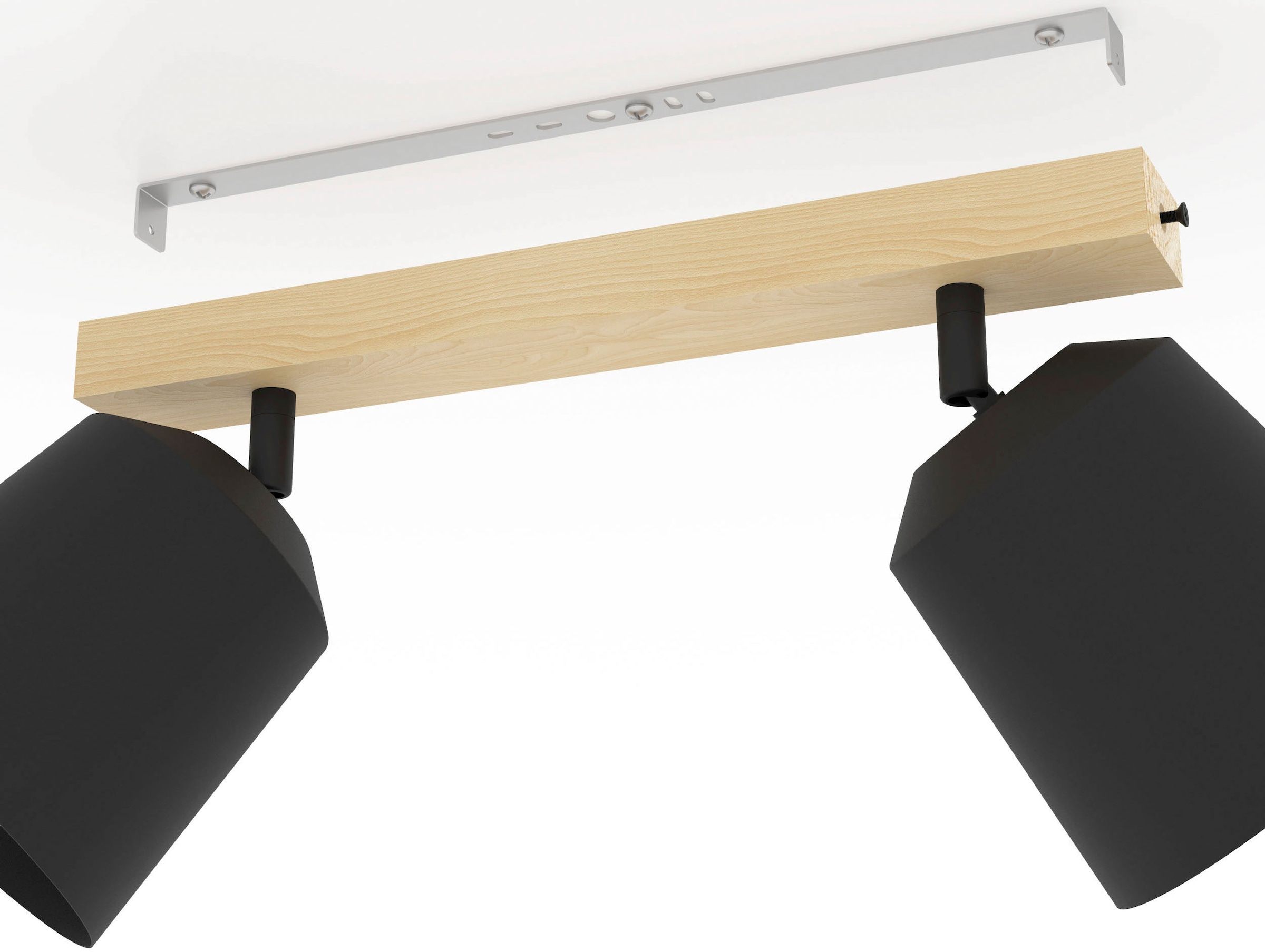 EGLO Deckenspot »COTORRO«, Leuchtmittel E27 | Leuchtmittel wechselbar-ohne Leuchtmittel, Deckenspot in braun und schwarz aus Holz, Stahl - exkl. E27 - 25W