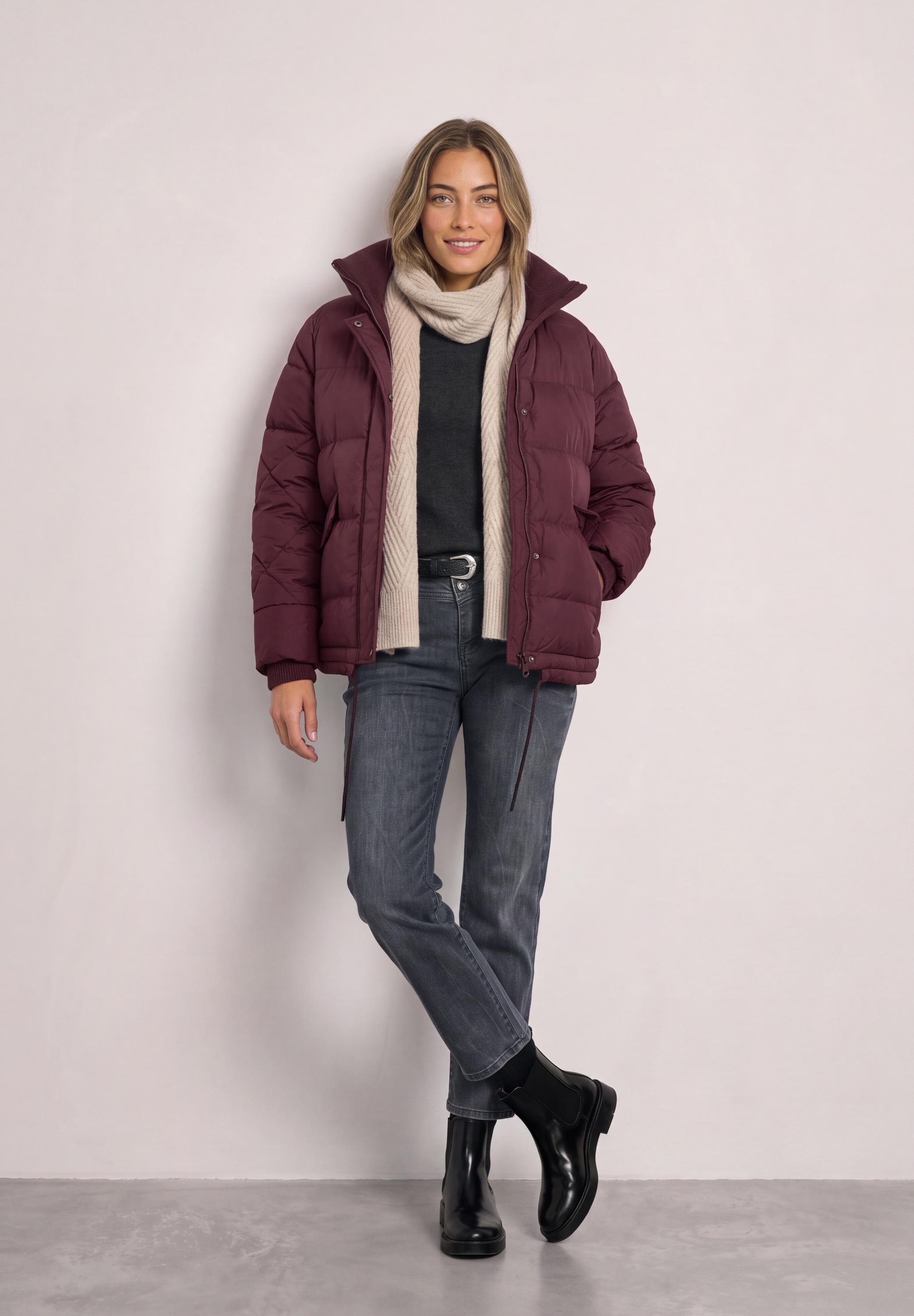 STREET ONE Steppjacke ohne Kapuze wasserabweisend, Stehkragen