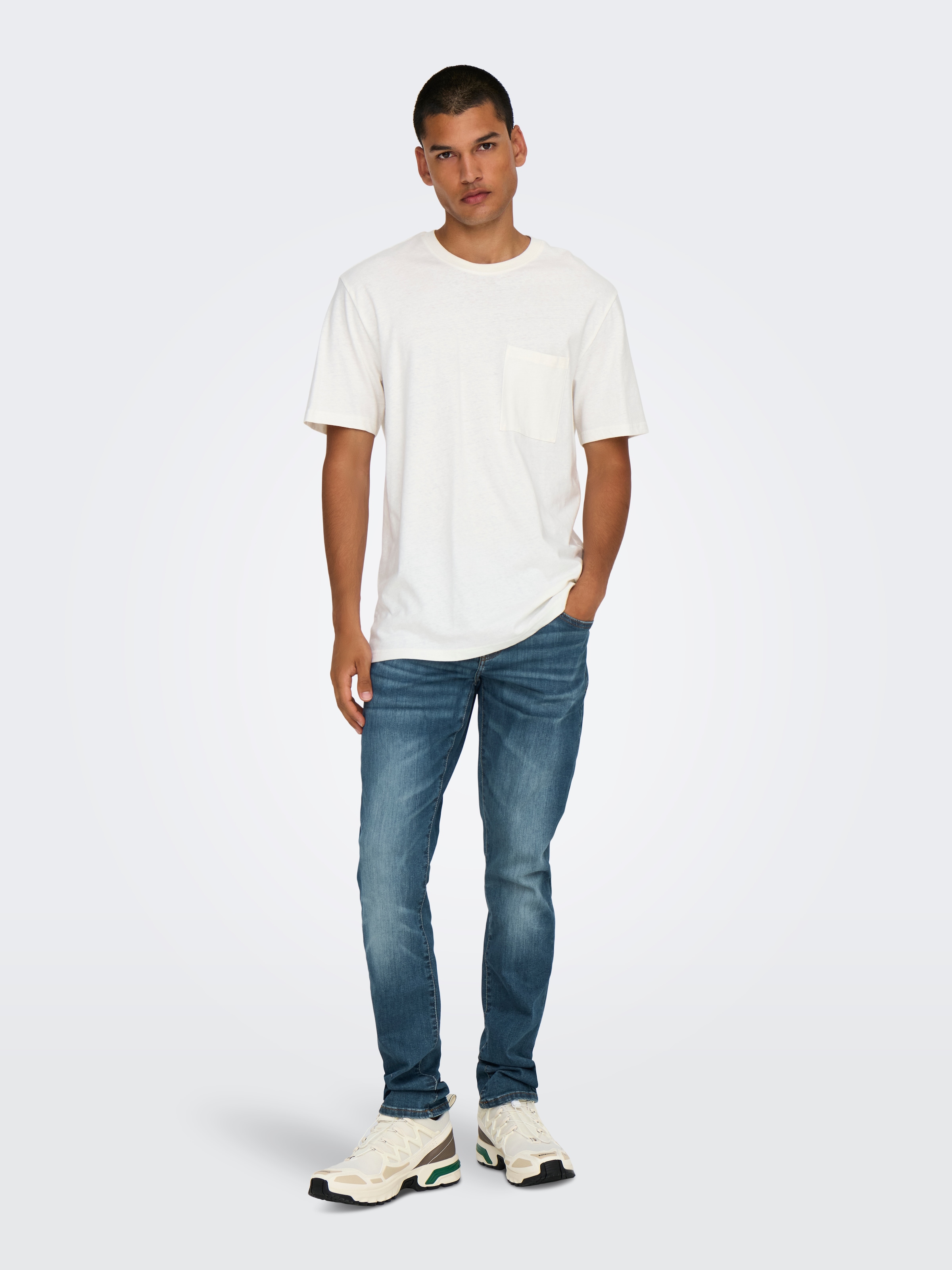 ONLY & SONS Slim-fit-Jeans »OS ONSLOOM SLIM BLUE GREY 40« mit Destroyed Effekt