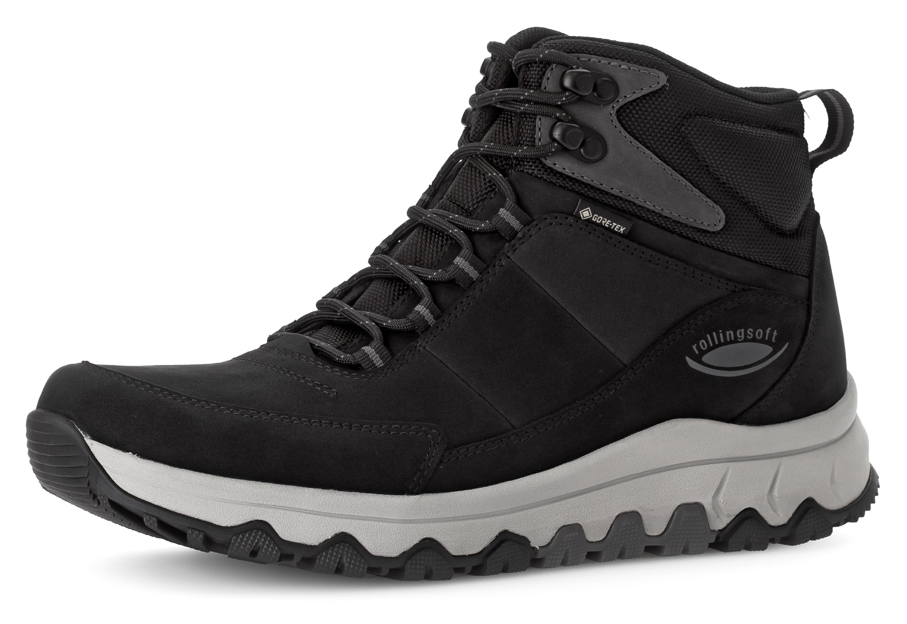 Gabor Rollingsoft Schnürboots, High-Top-Sneaker, Komfortschuh, Freitzeitschuh, Weite G 1/2 (=weit)