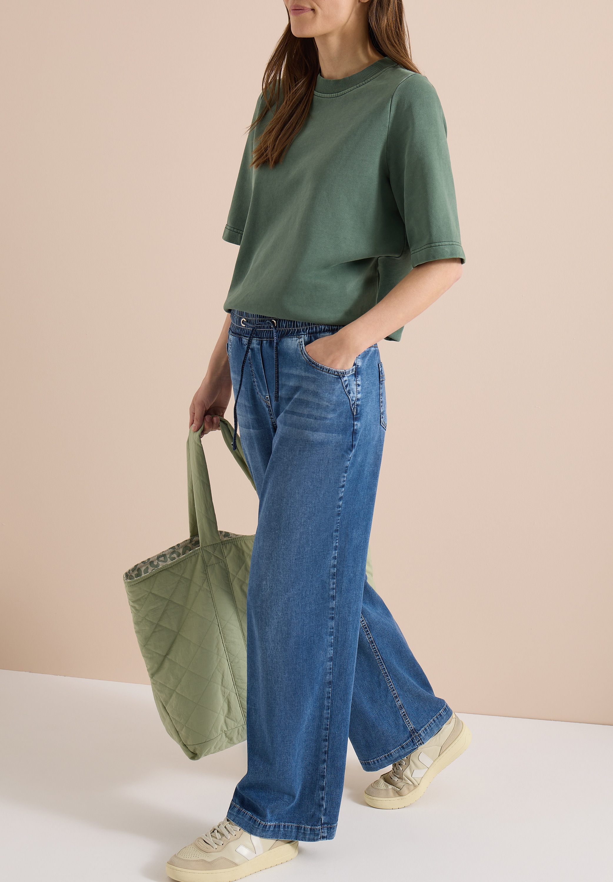 Cecil Loose-fit-Jeans »Style Neele« mit elastischem Bund und Kordelzug