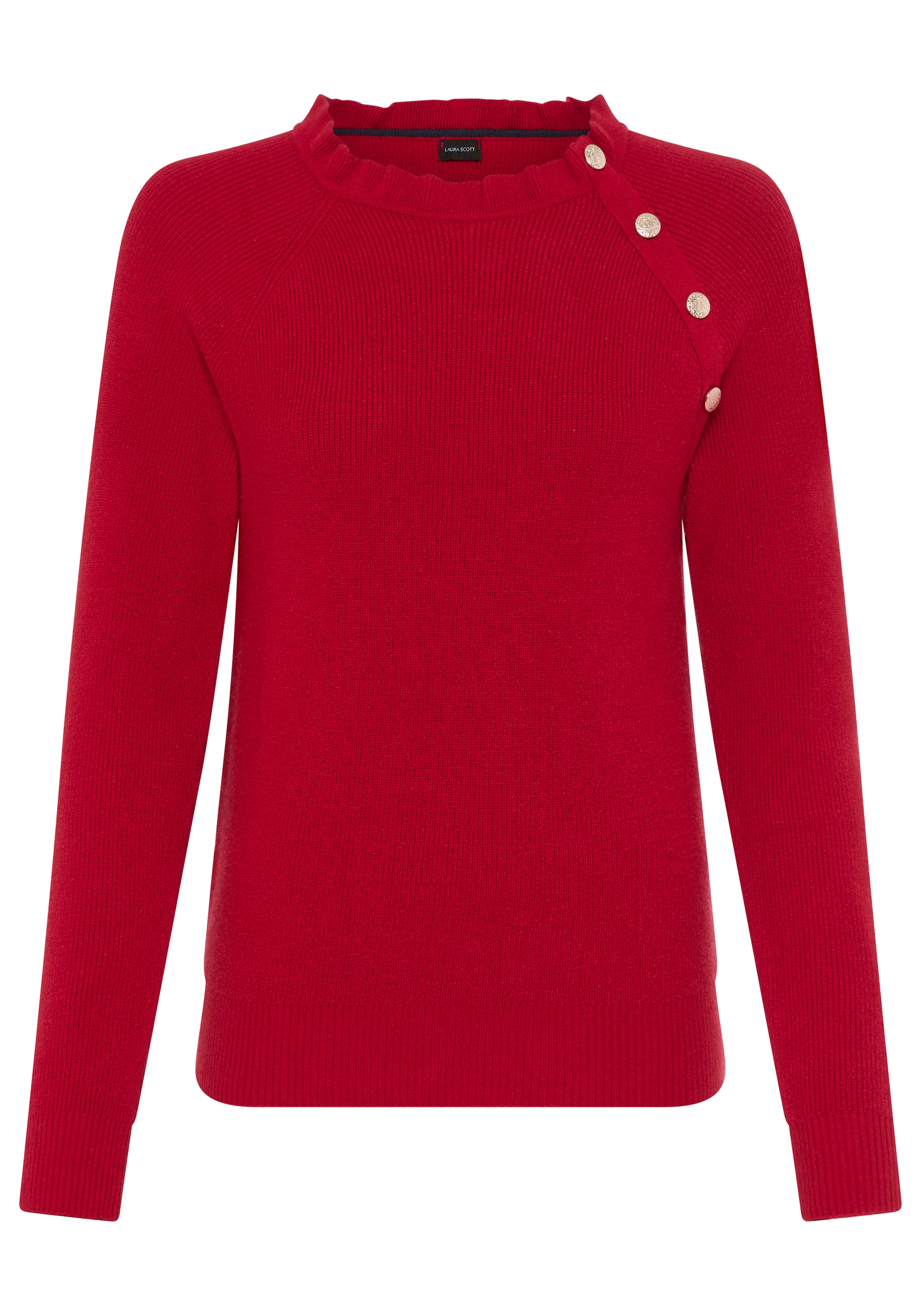 Laura Scott Strickpullover kuscheliger Winterstrick mit Kragen und Knöpfen - NEUE KOLLEKTION
