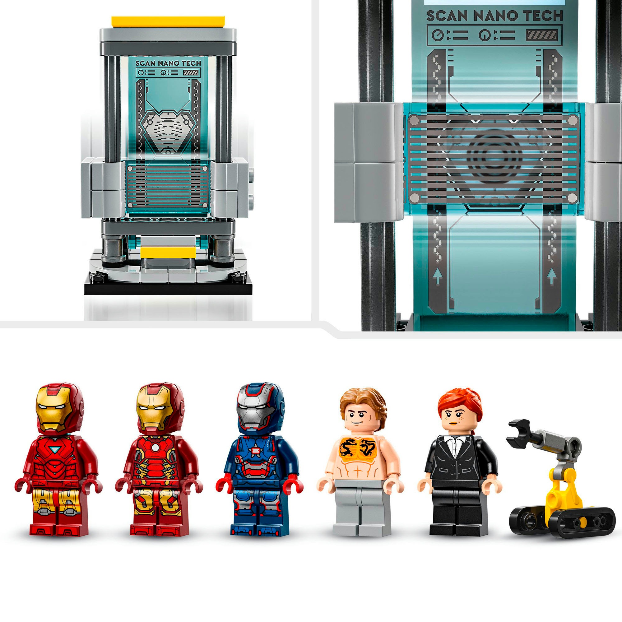 LEGO® Konstruktionsspielsteine »Iron Mans Labor: Halle der Rüstungen (76315), LEGO Super Heroes«, (384 St.), Made in Europe