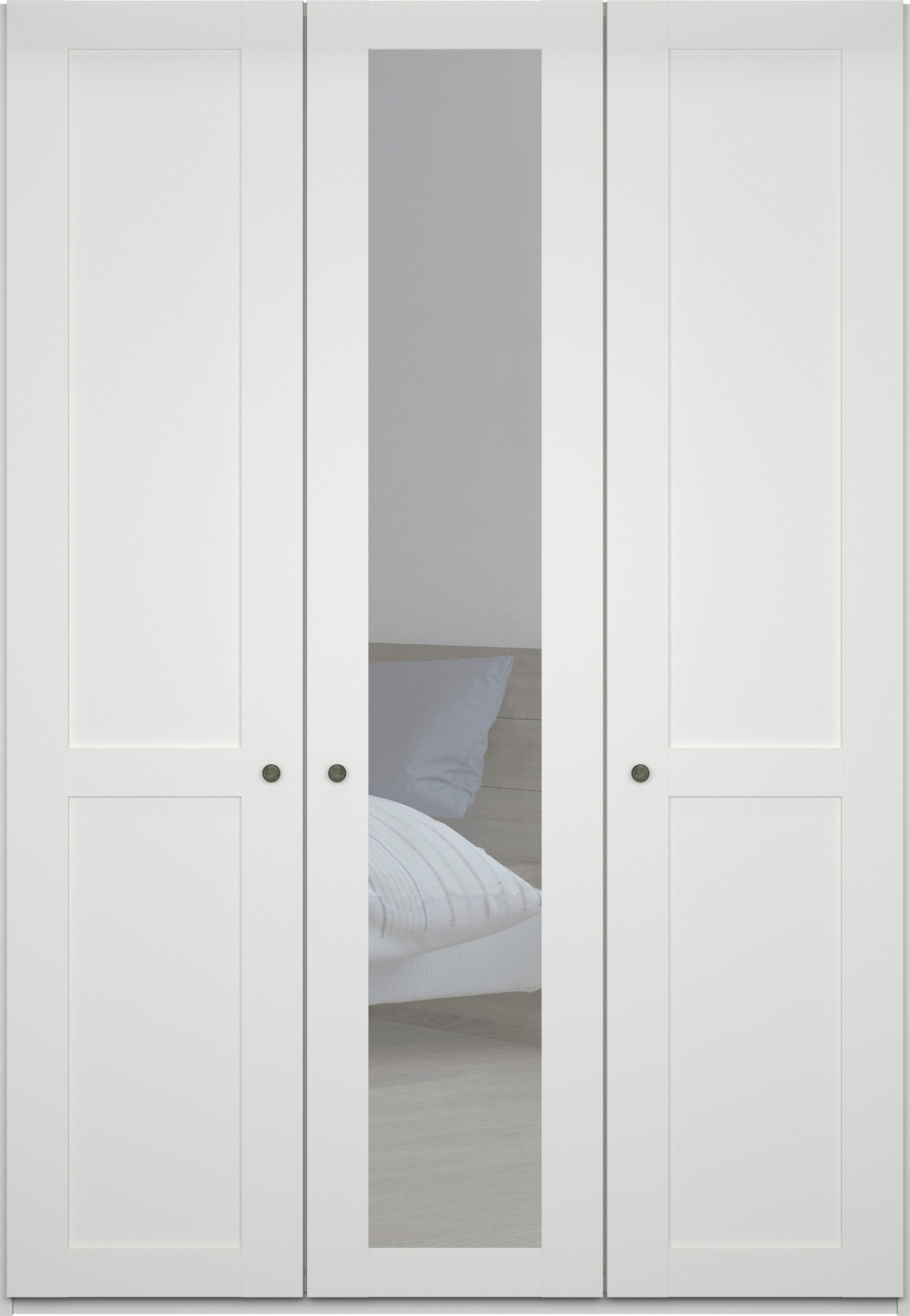 WIEMANN Drehtürenschrank »Göteborg, mit 95° Öffnungswinkel, Made in Germany«, inkl. Spiegel und Türendämpfung, moderner Landhausstil