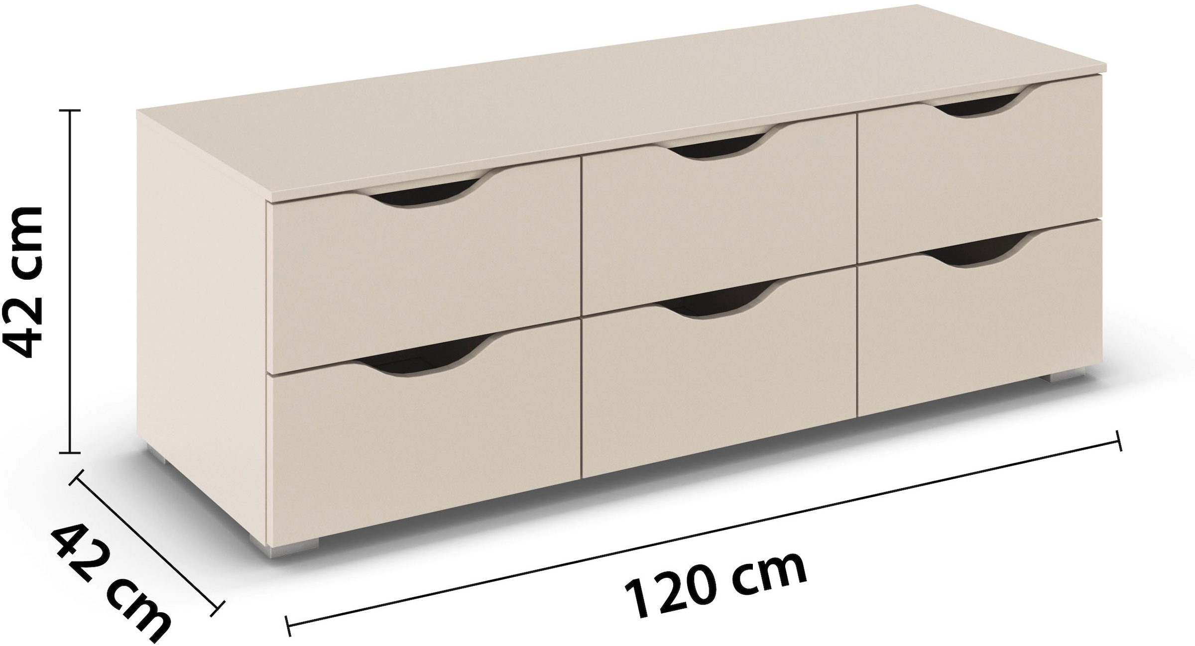 rauch TV-Board »Lowboard TV-Schrank TV-Schrank Landhausstil MARLENE«, (Breite 120 cm), mit 6 geräumigen Schubladen und Soft-Close-Funktion MADE IN GERMANY