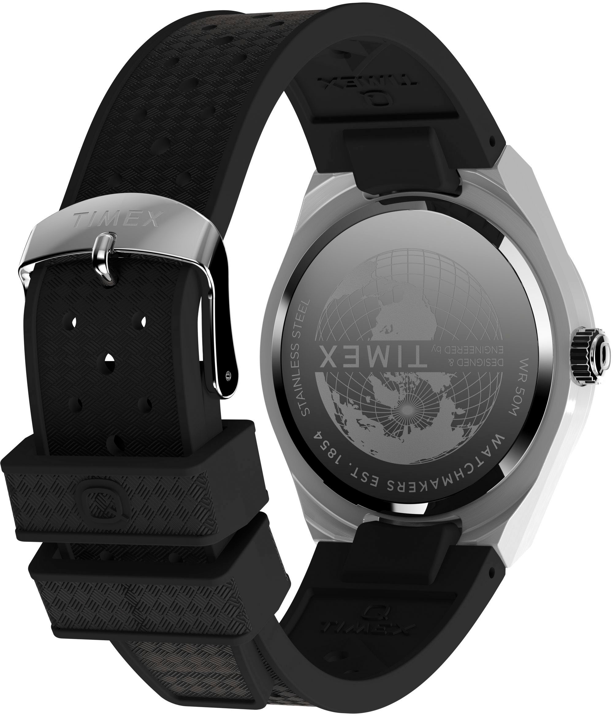 Timex Quarzuhr »CONTINENTAL GMT« Armbanduhr, Herrenuhr,Kautschukarmband,Datum, Leuchtzeiger