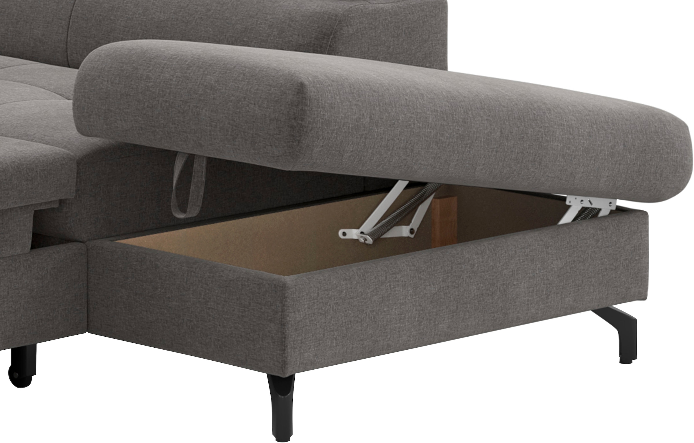 COTTA Ecksofa »Aura L-Form, B: 260 cm« mit Bettfunktion, Bettkasten & Kopfteilverstellung