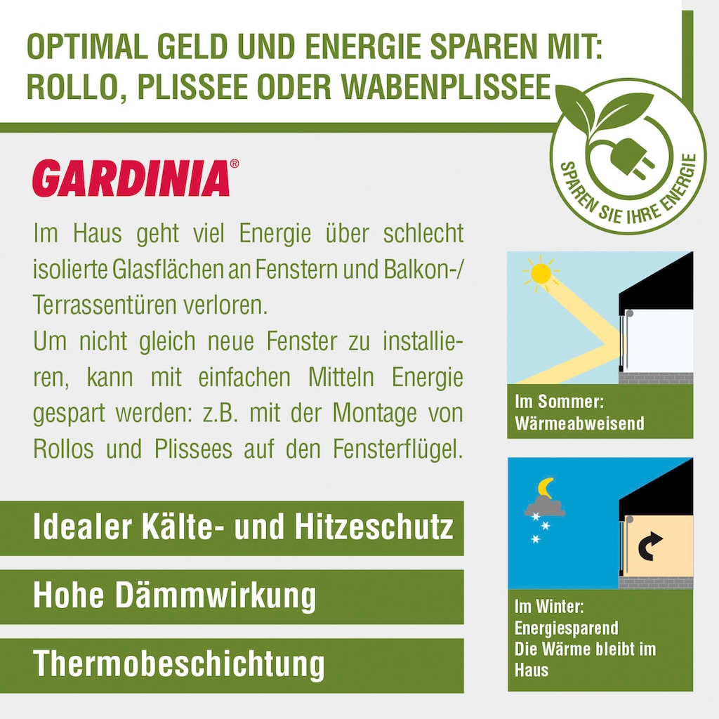 GARDINIA Seitenzugrollo »EASYFIX Rollo Thermo ENERGIESPAREND«, verdunkelnd, energiesparend, ohne Bohren