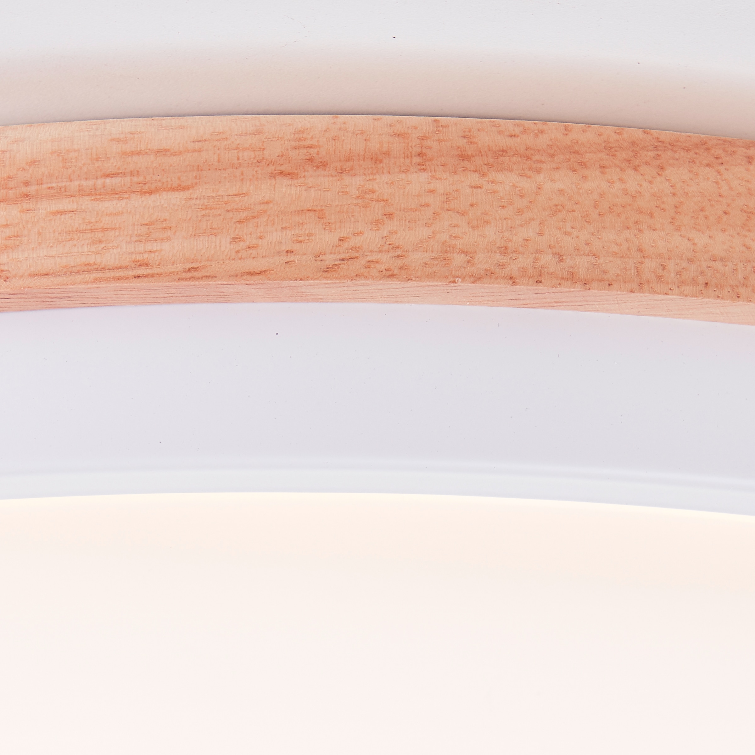 Brilliant LED Deckenleuchte »Baarlo«, Ø 35 cm, 2400 lm, 3000 K, 3-Stufen dimmbar, Holz/Metall