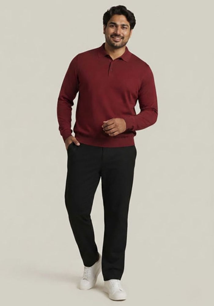 Man's World Plus Poloshirt »auch in Grosse Größen bis Gr. 7XL Bauch-Fit« mit Langarm, klassischer Polokragen, mit Knopfleiste am Ausschnitt