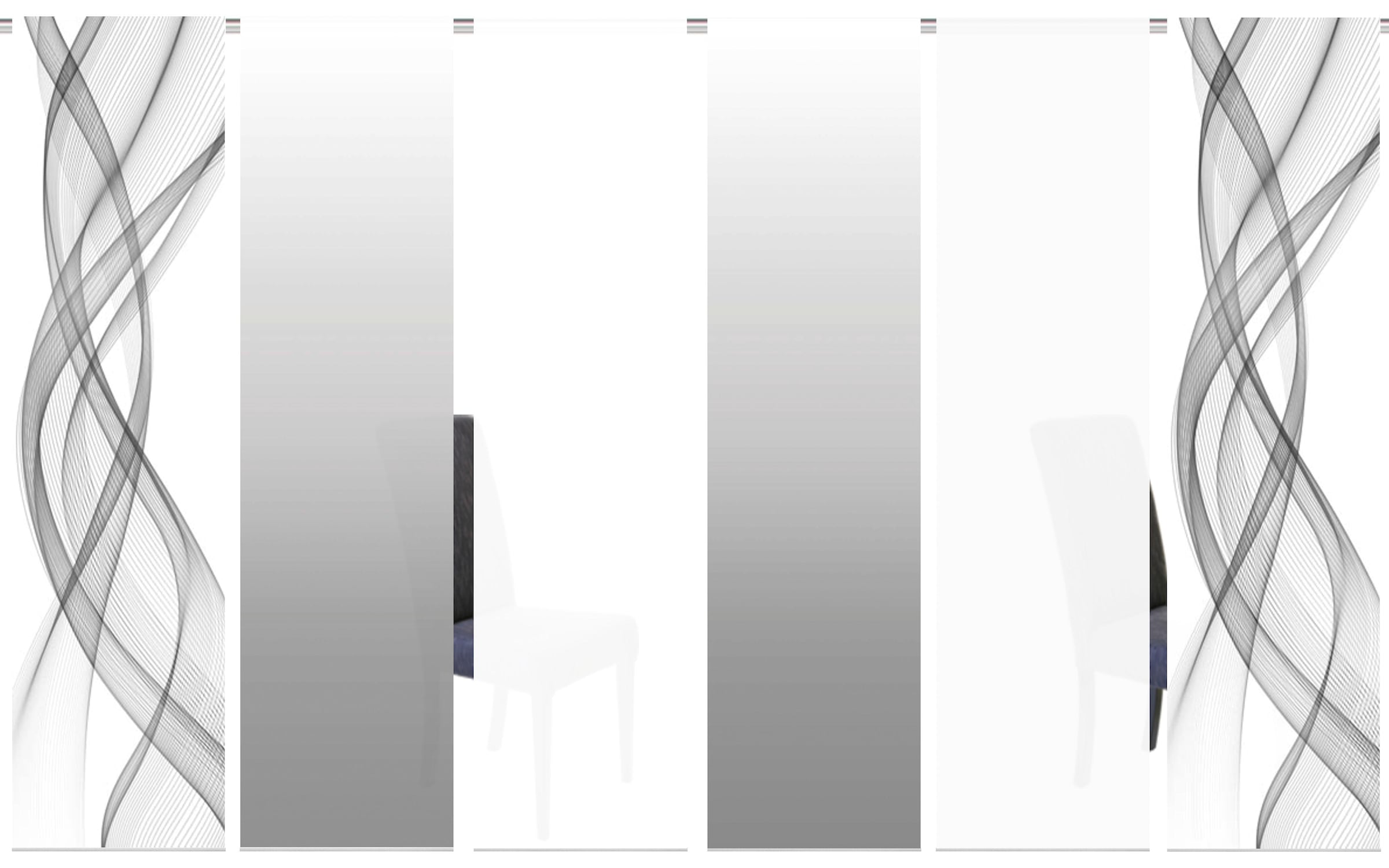 HOME WOHNIDEEN Schiebegardine »FERROLA« Klettband 6 Stk. tlg. HxB: 245x60, inkl. Befestigungszubehör