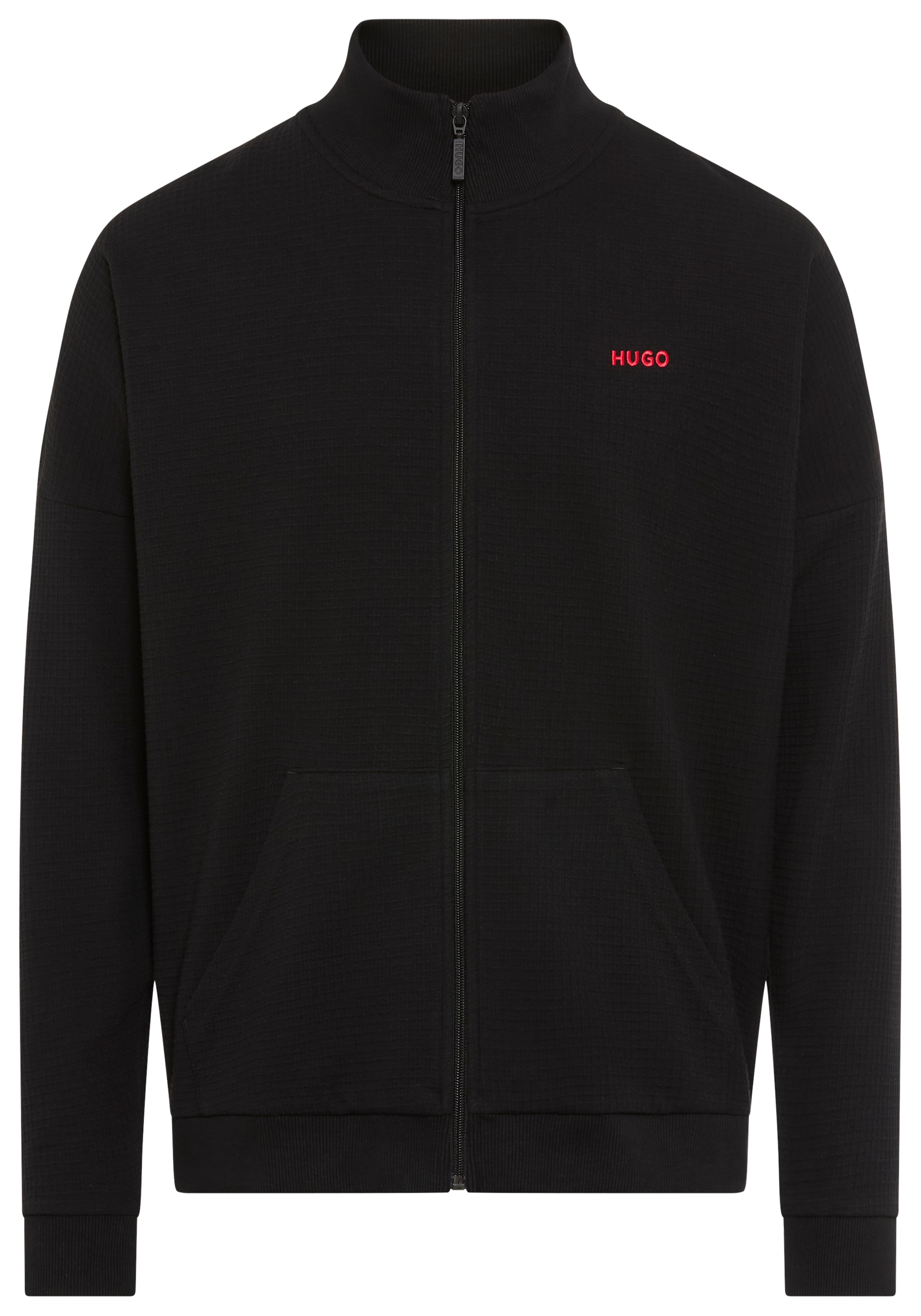 HUGO Underwear Sweatjacke mit Stehkragen, mit feiner Struktur