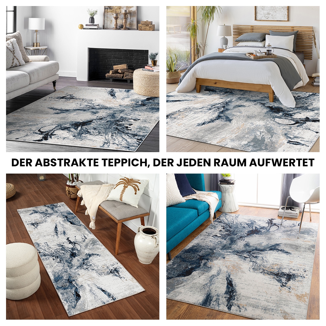 Livabliss Teppich »NEW YORK«, rechteckig, 10 mm Höhe, Moderner Designerteppich in Marmor Optik, Kurzflor Wohnzimmerteppich
