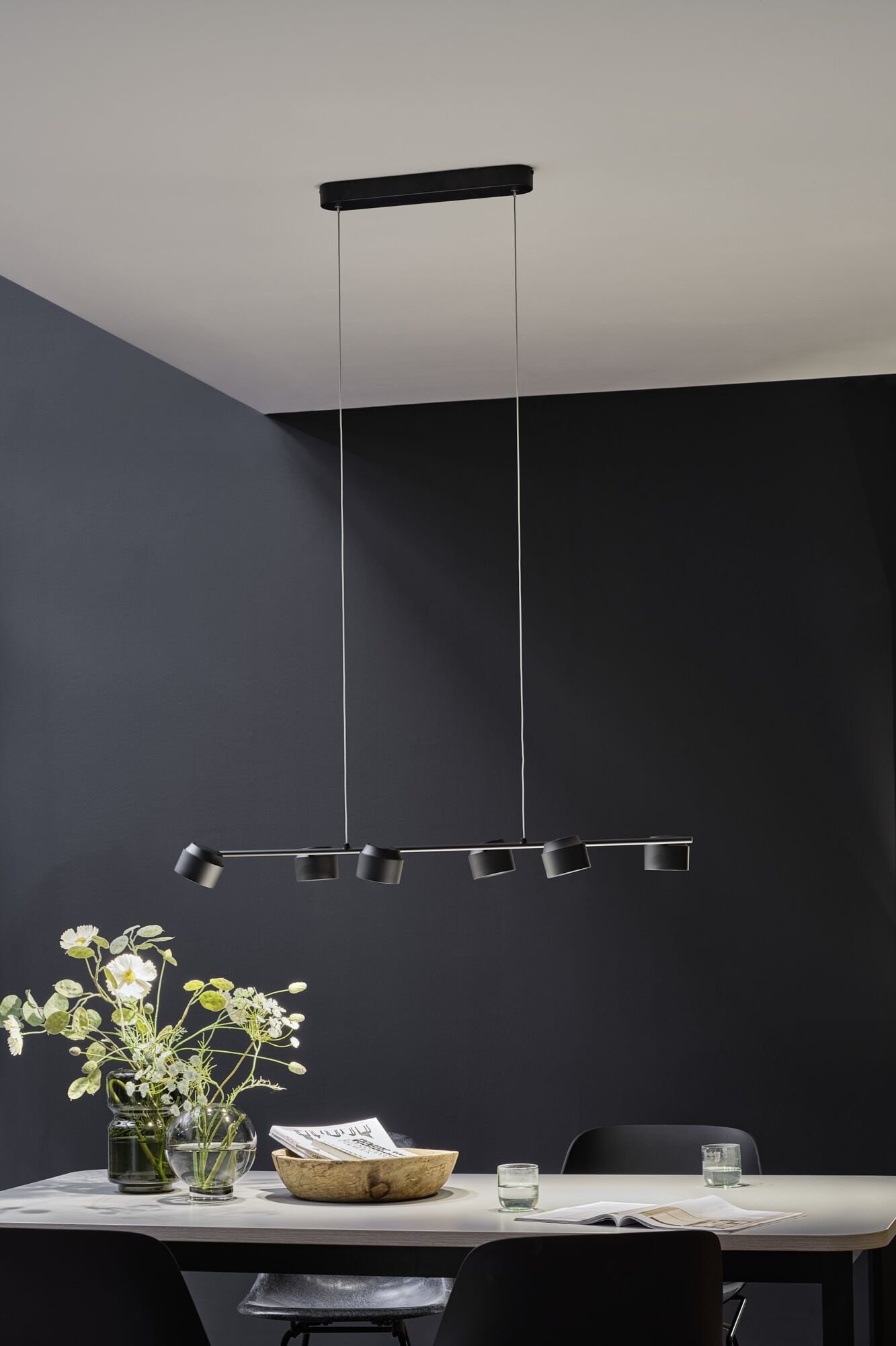 Paulmann LED Pendelleuchte »Puric Pane Smart Home Zigbee 6x6W Schwarz/Grau 230V Kunststoff/Metall«, 6 flammig