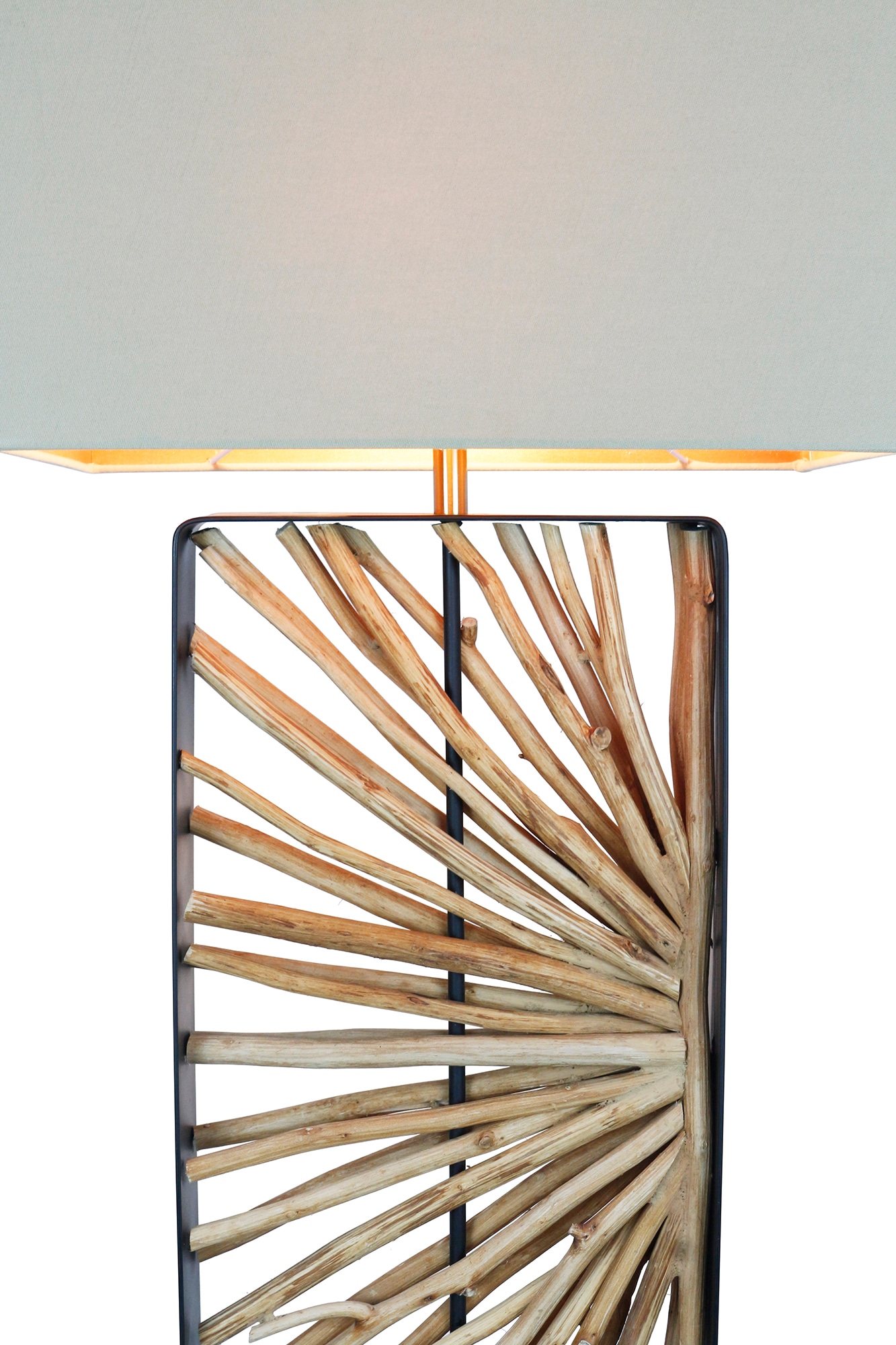 SalesFever Stehlampe »Treibholz« E27 1 Stk. Schirm innen goldfarben